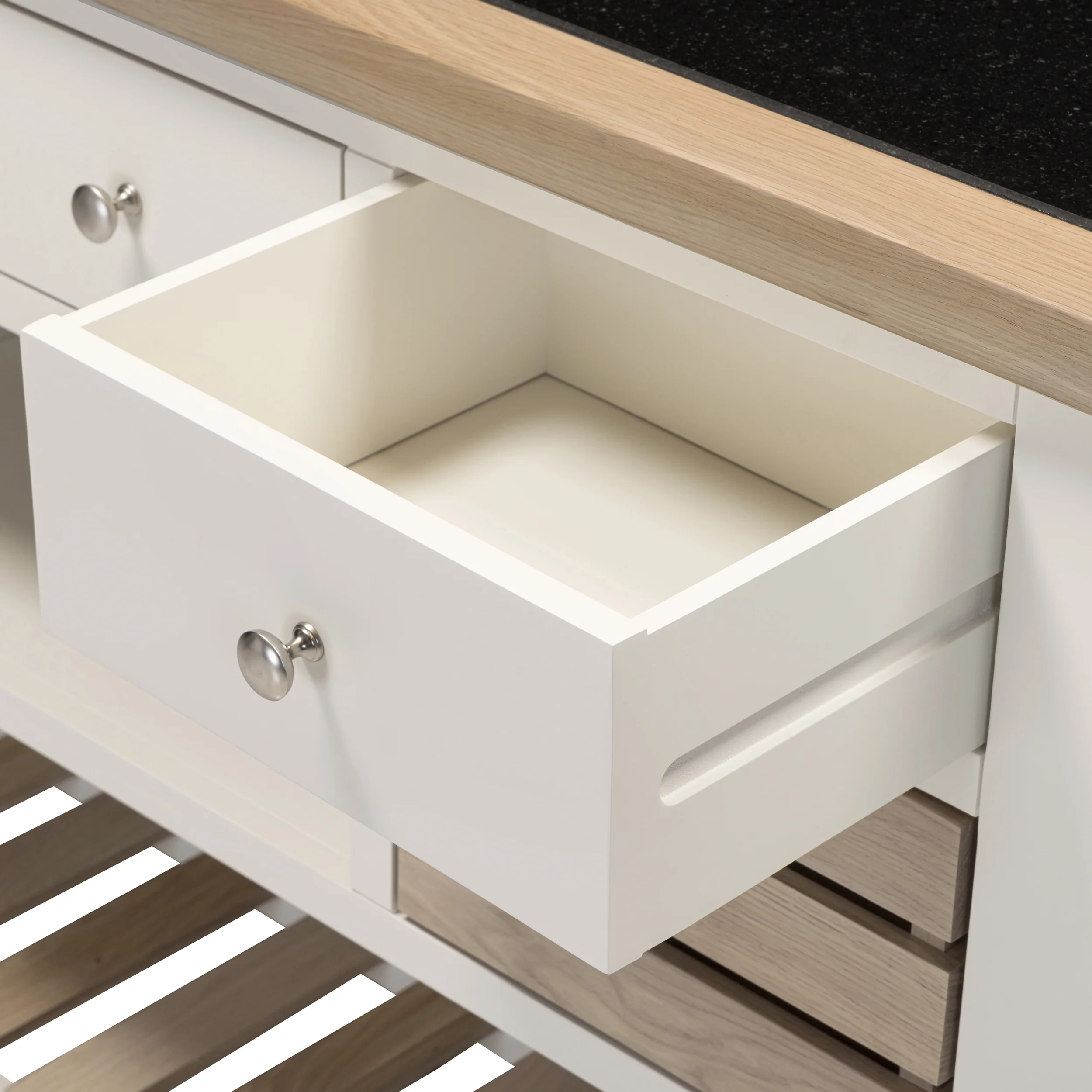Chester Classic Cream Large Kitchen Island with Black Granite Top - Image 8
