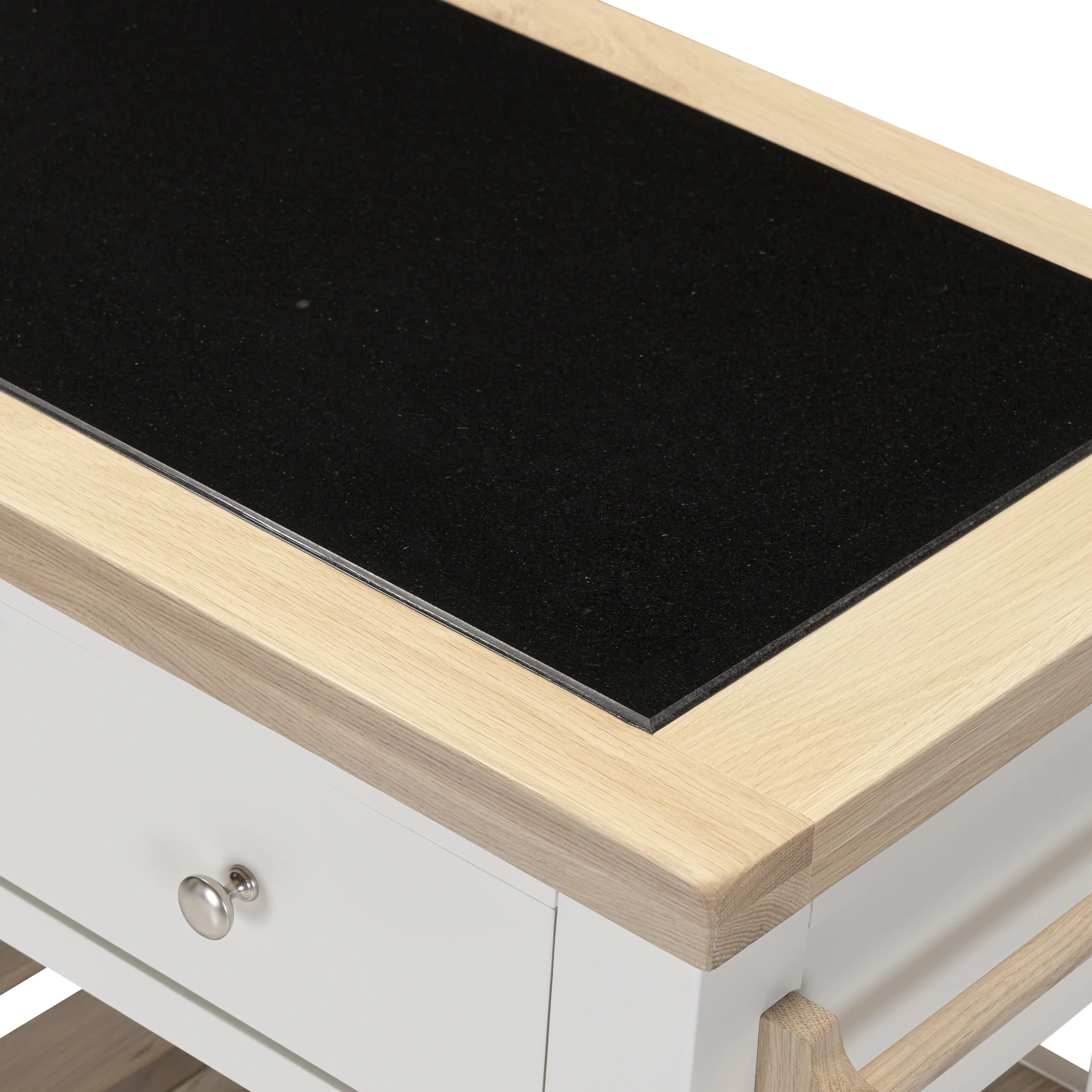Chester Classic Cream Small Kitchen Island with Black Granite Top - Image 7