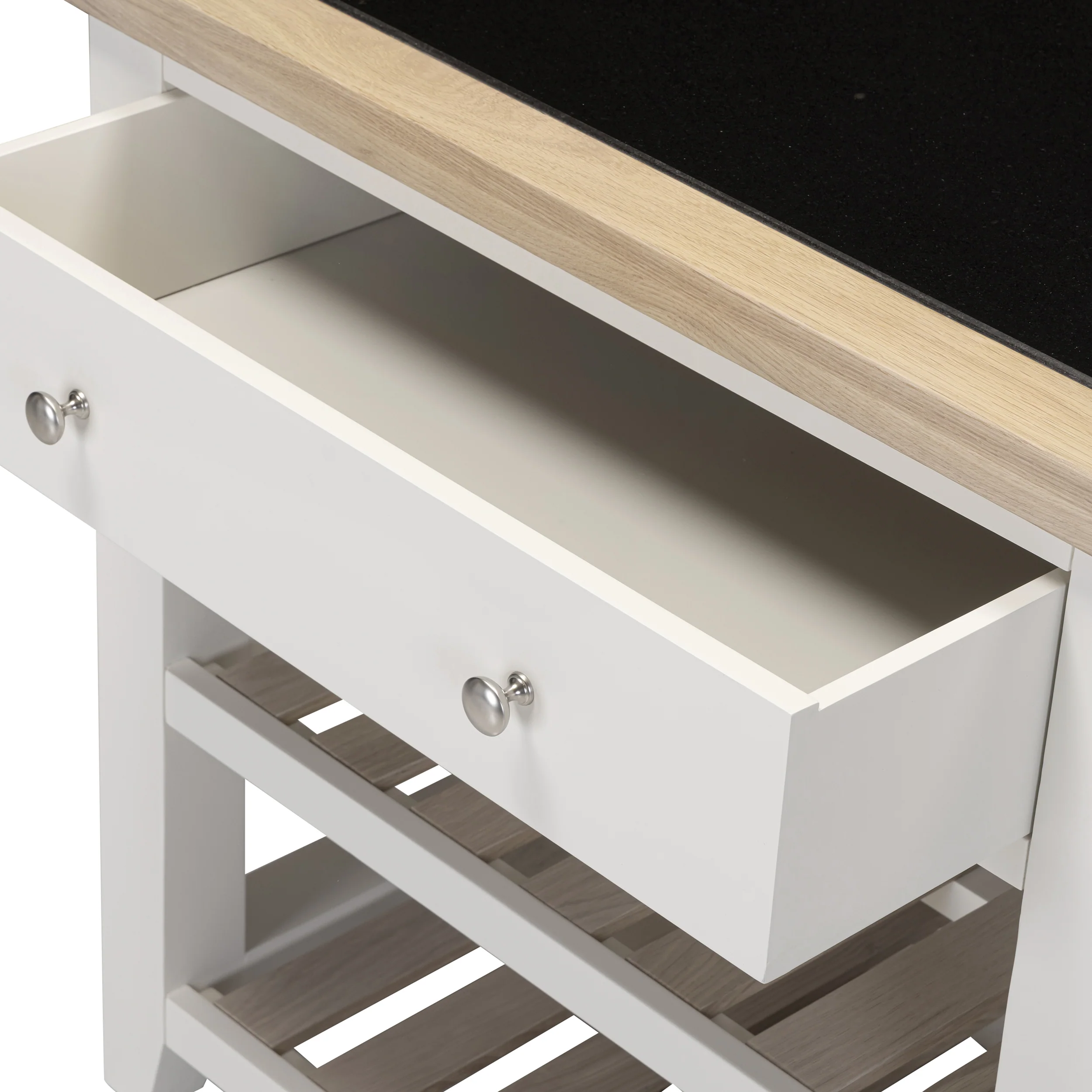 Chester Classic Cream Small Kitchen Island with Black Granite Top - Image 8