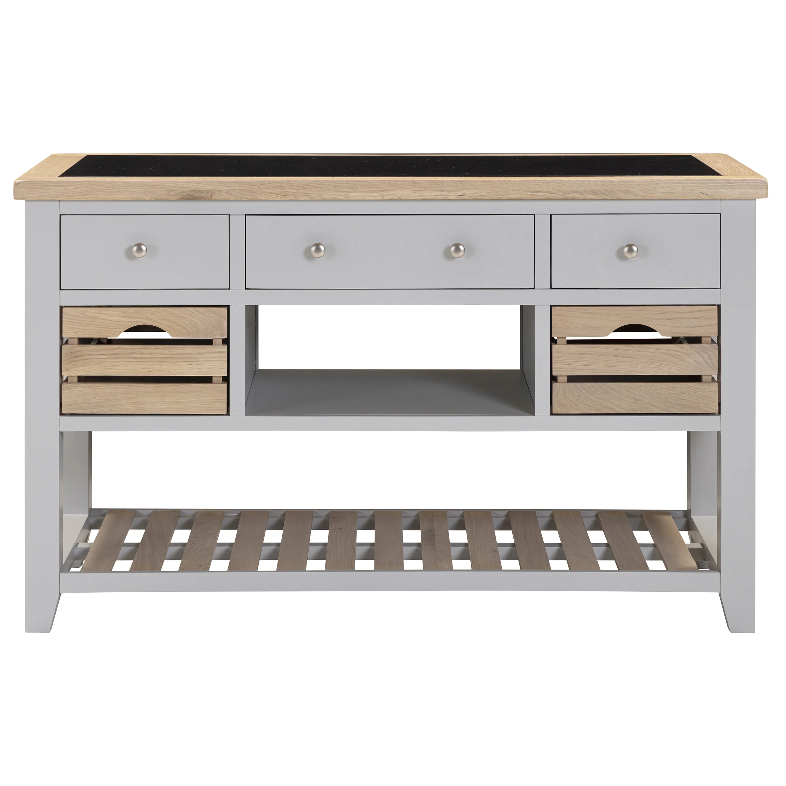 Chester Dove Grey Large Kitchen Island with Black Granite Top - Image 4