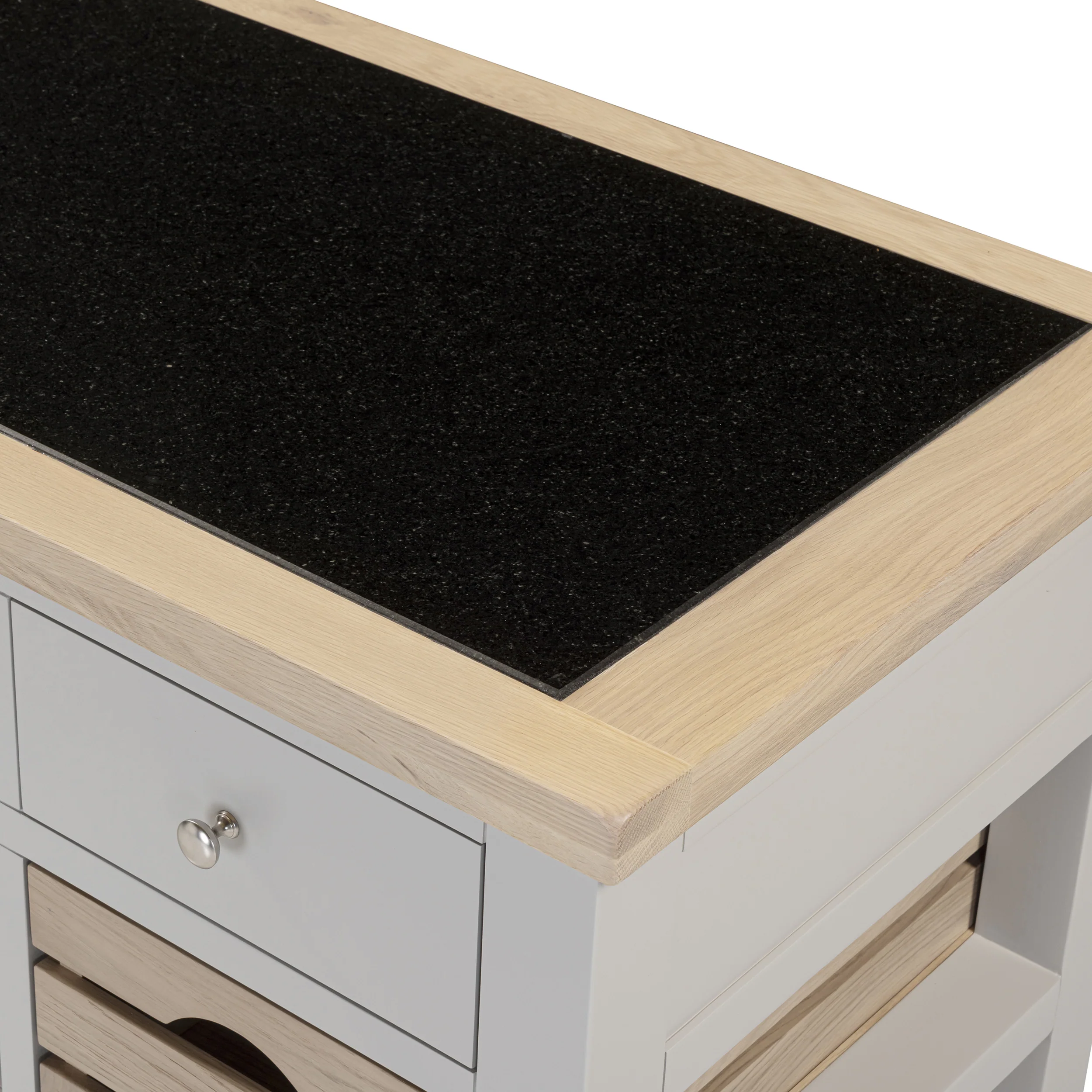 Chester Dove Grey Large Kitchen Island with Black Granite Top - Image 7