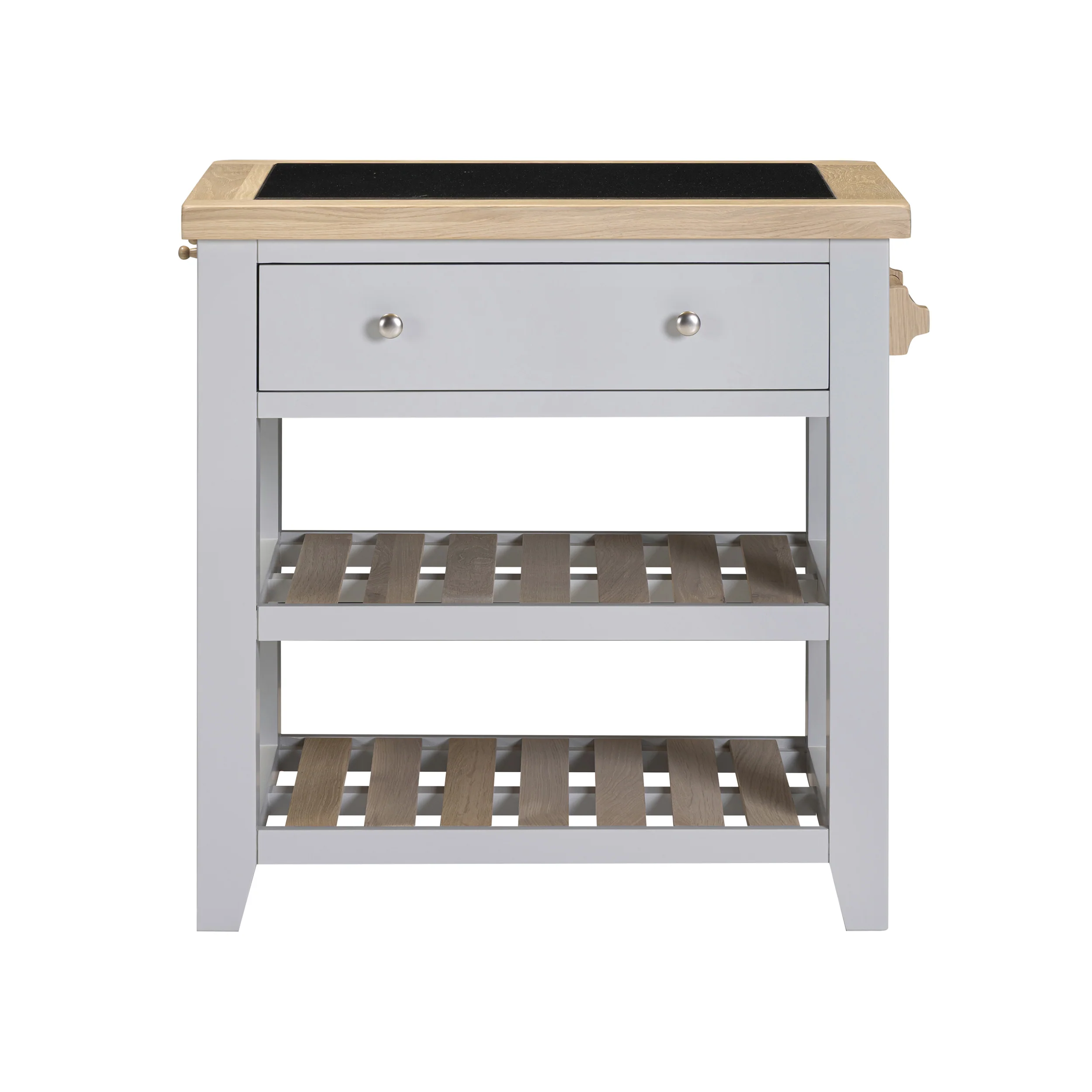 Chester Dove Grey Small Kitchen Island with Black Granite Top - Image 3
