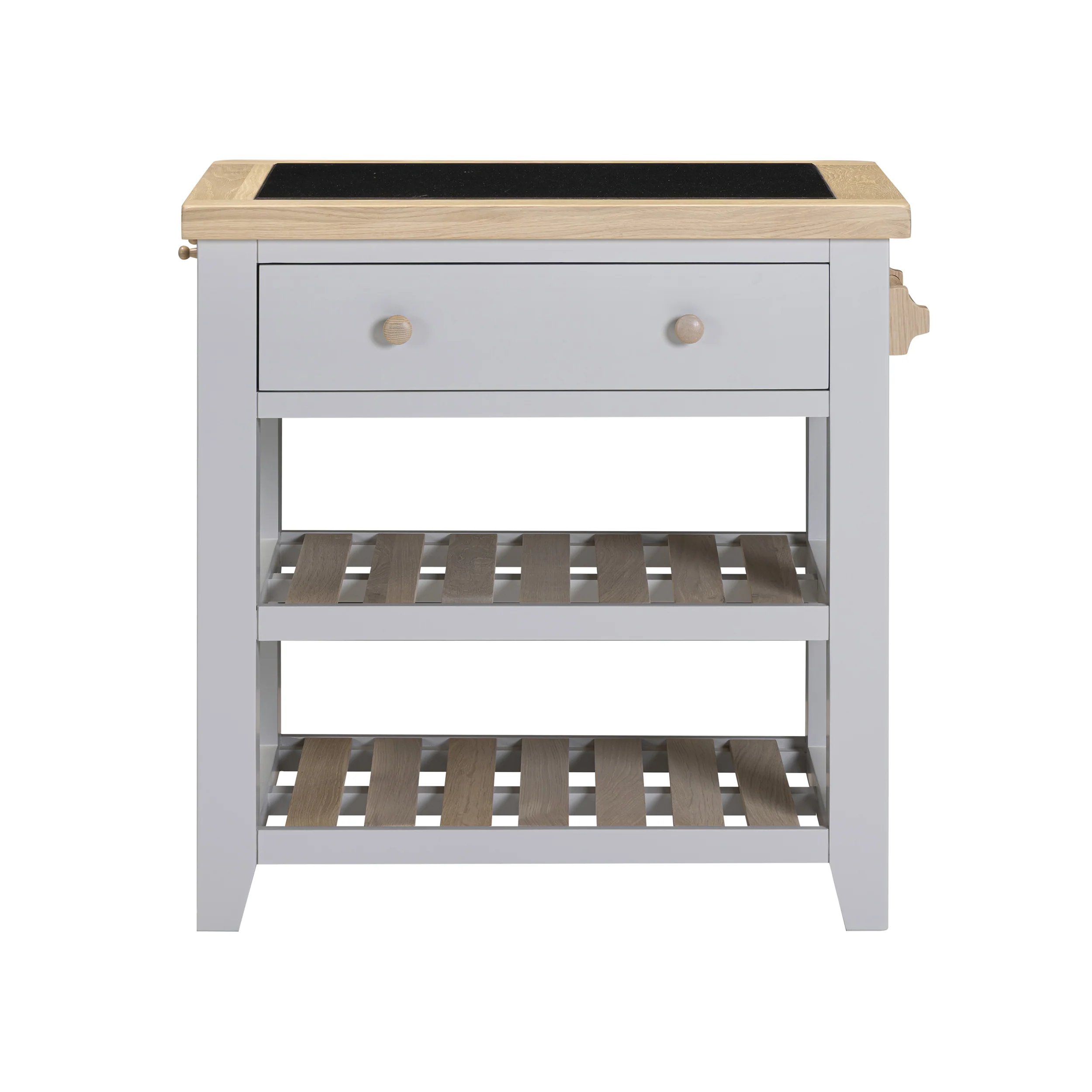 Chester Dove Grey Small Kitchen Island with Black Granite Top - Image 4