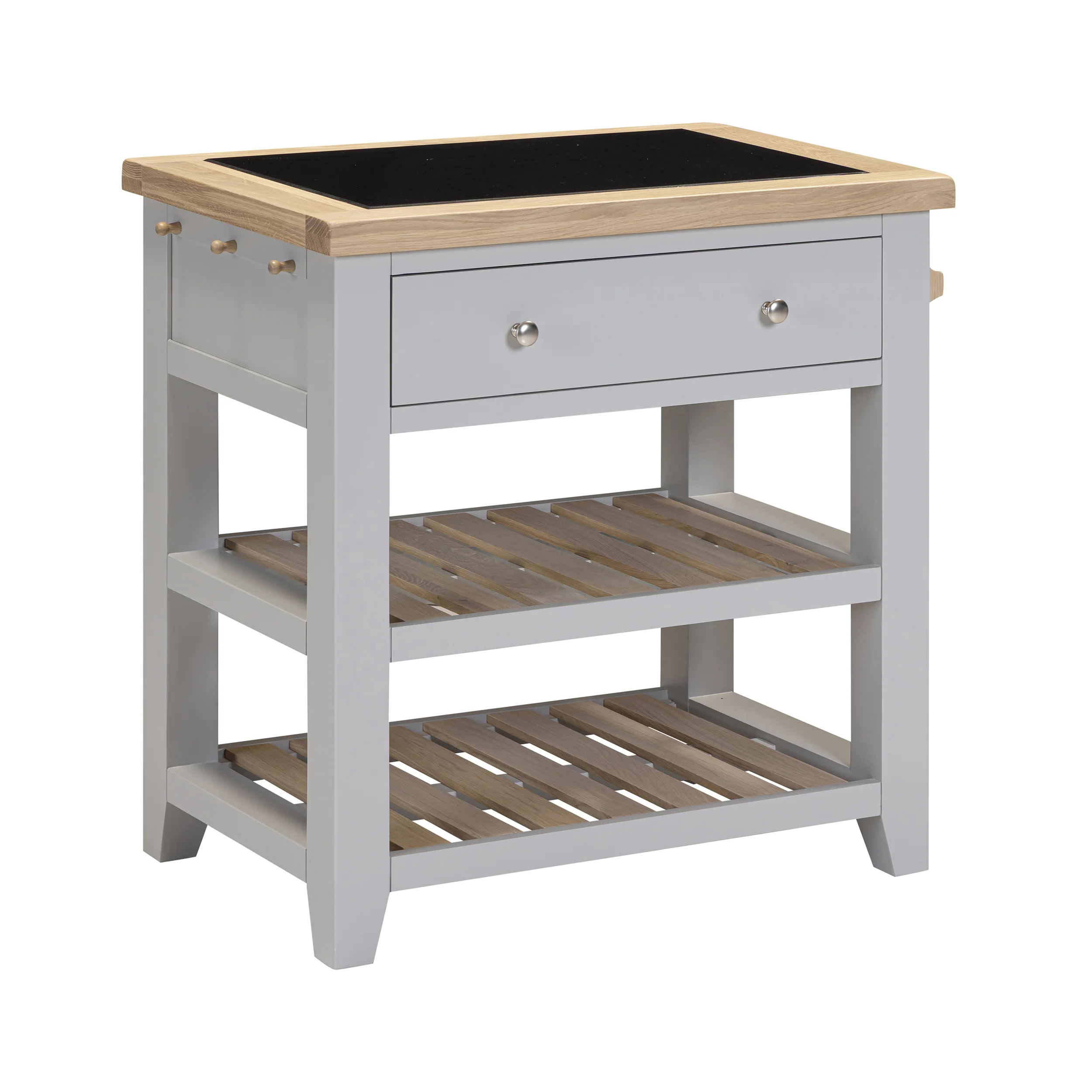 Chester Dove Grey Small Kitchen Island with Black Granite Top - Image 5