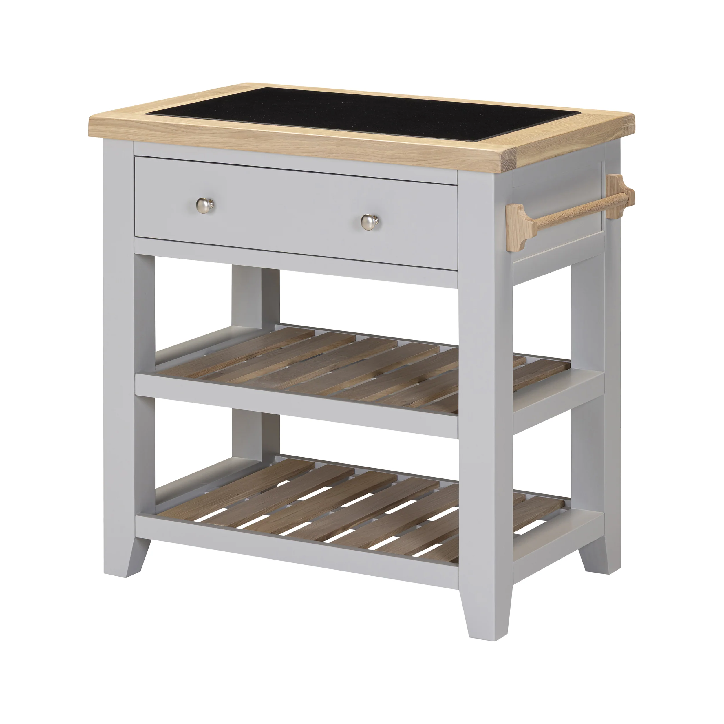 Chester Dove Grey Small Kitchen Island with Black Granite Top - Image 6