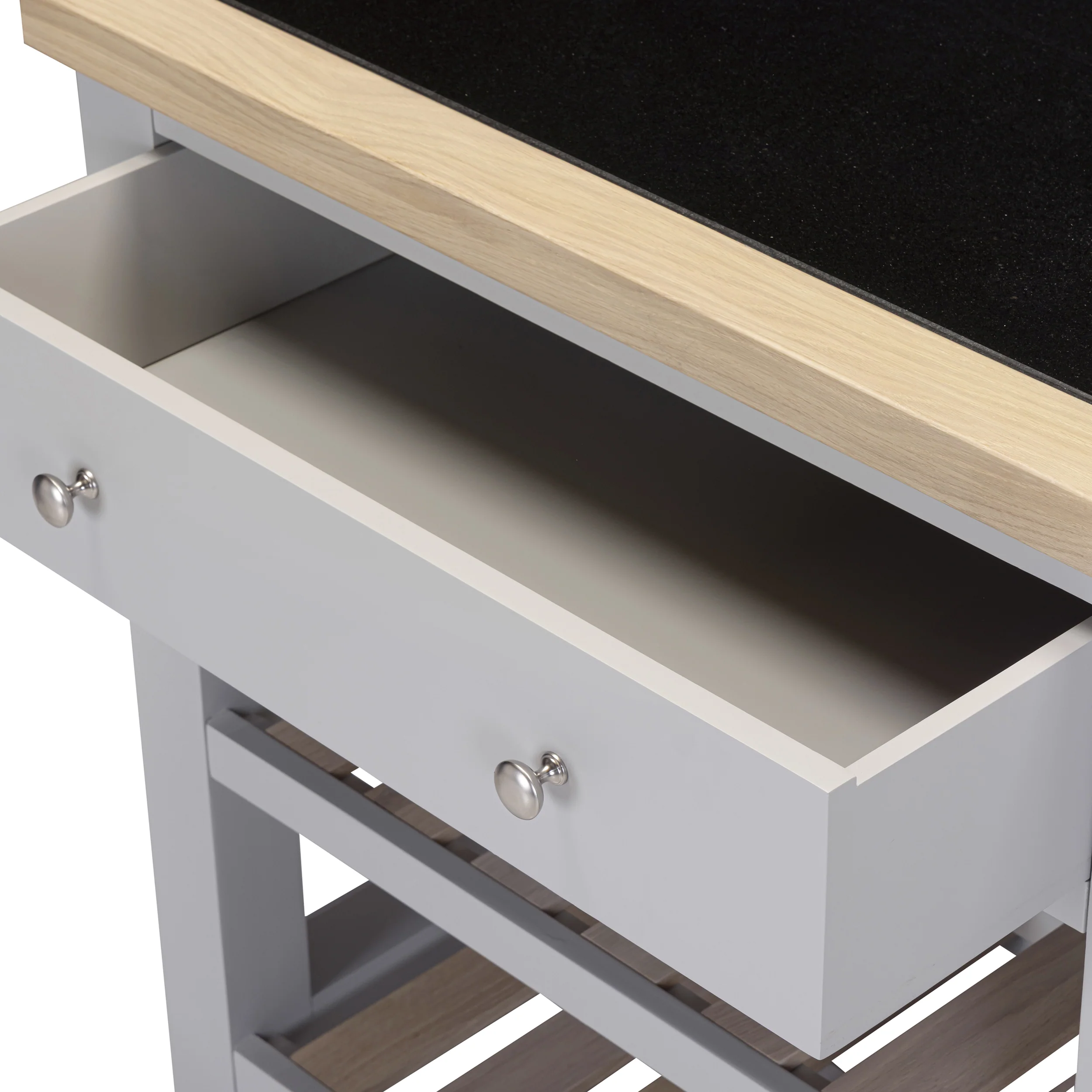 Chester Dove Grey Small Kitchen Island with Black Granite Top - Image 8