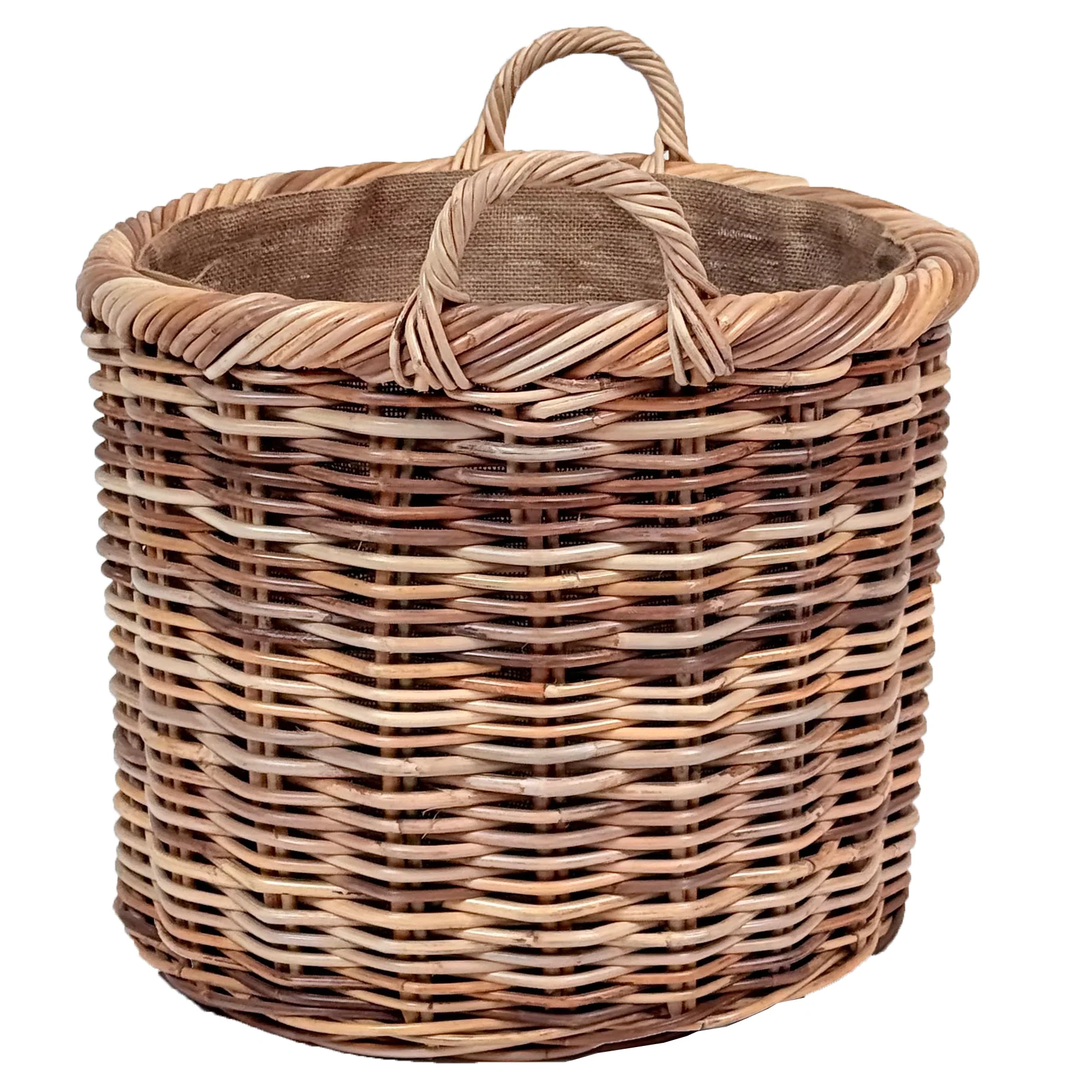 Chunky Weave Rattan Round Log Basket | Large - Image 3