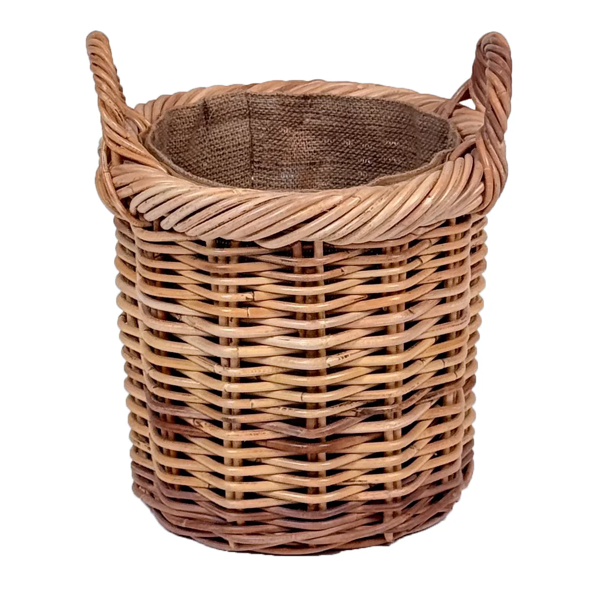 Chunky Weave Rattan Round Log Basket | Small - Image 2