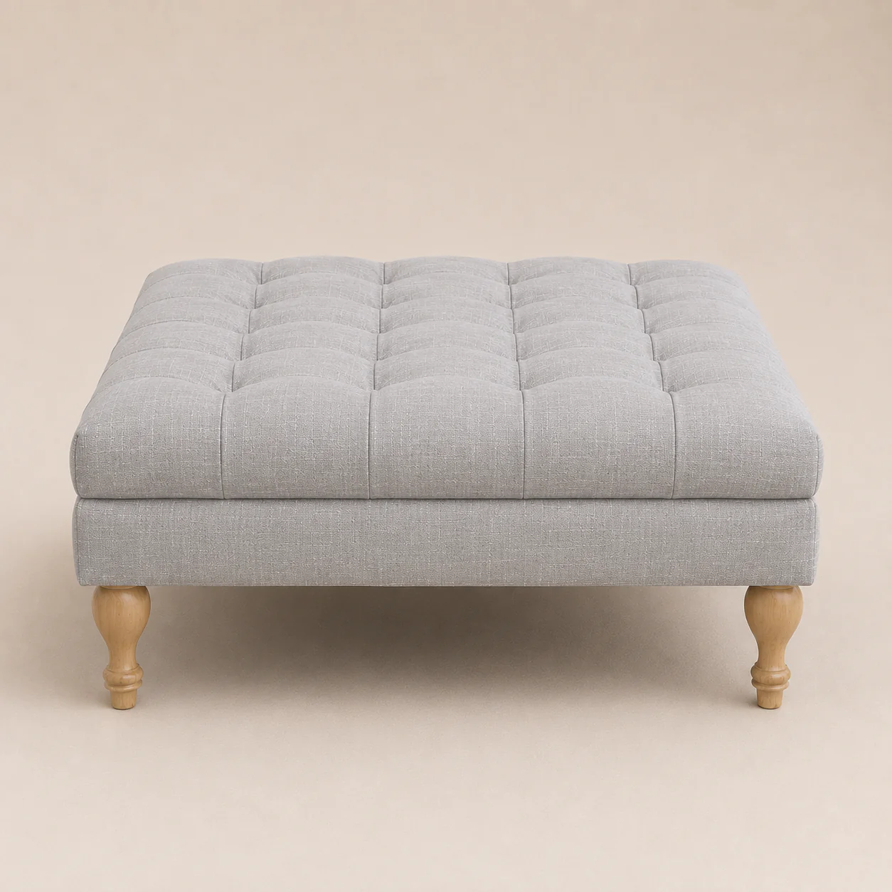 Clover Buttoned Ottoman Coffee Table | Grey - Image 3