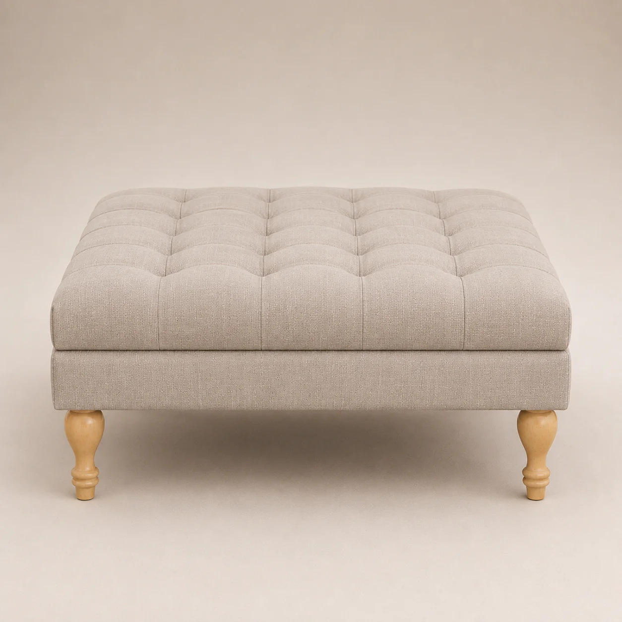 Clover Buttoned Ottoman Coffee Table | Putty - Image 3