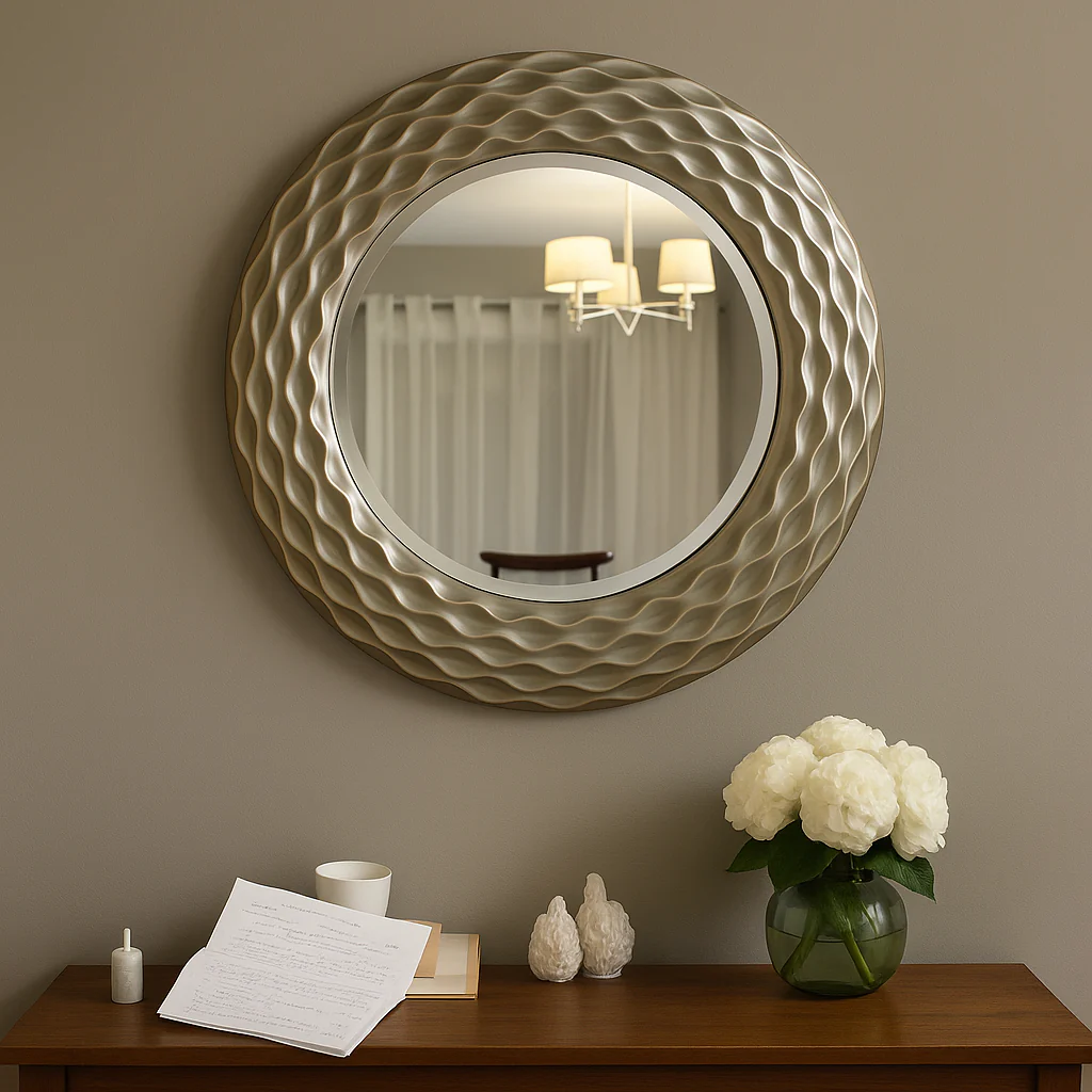 Coastal Circular Mirror | Champagne
