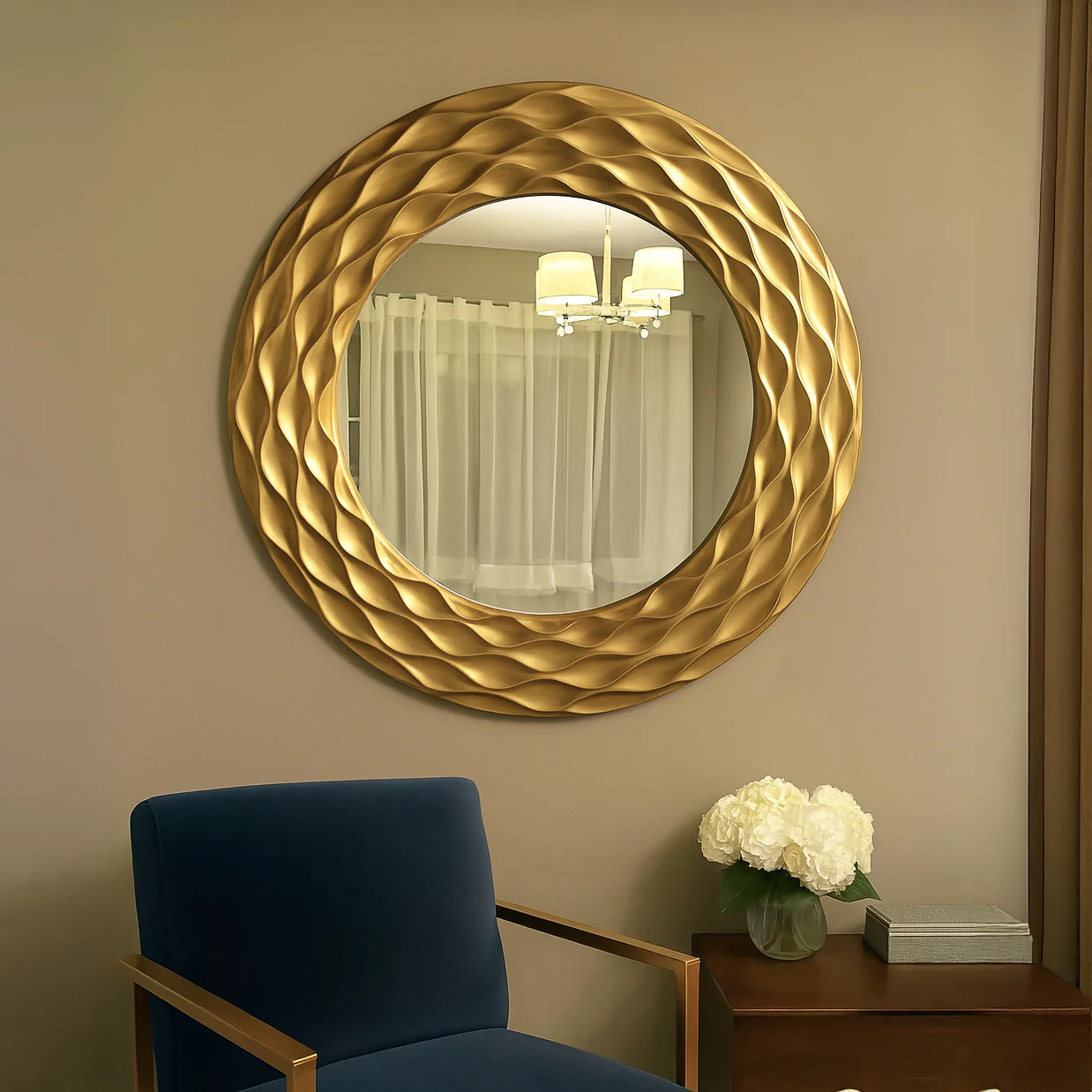Coastal Circular Mirror | Country Gold