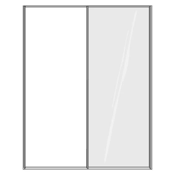 Miami Plus Wiemann 2 Door Sliding Wardrobe With Glass Door 150cm - Image 2