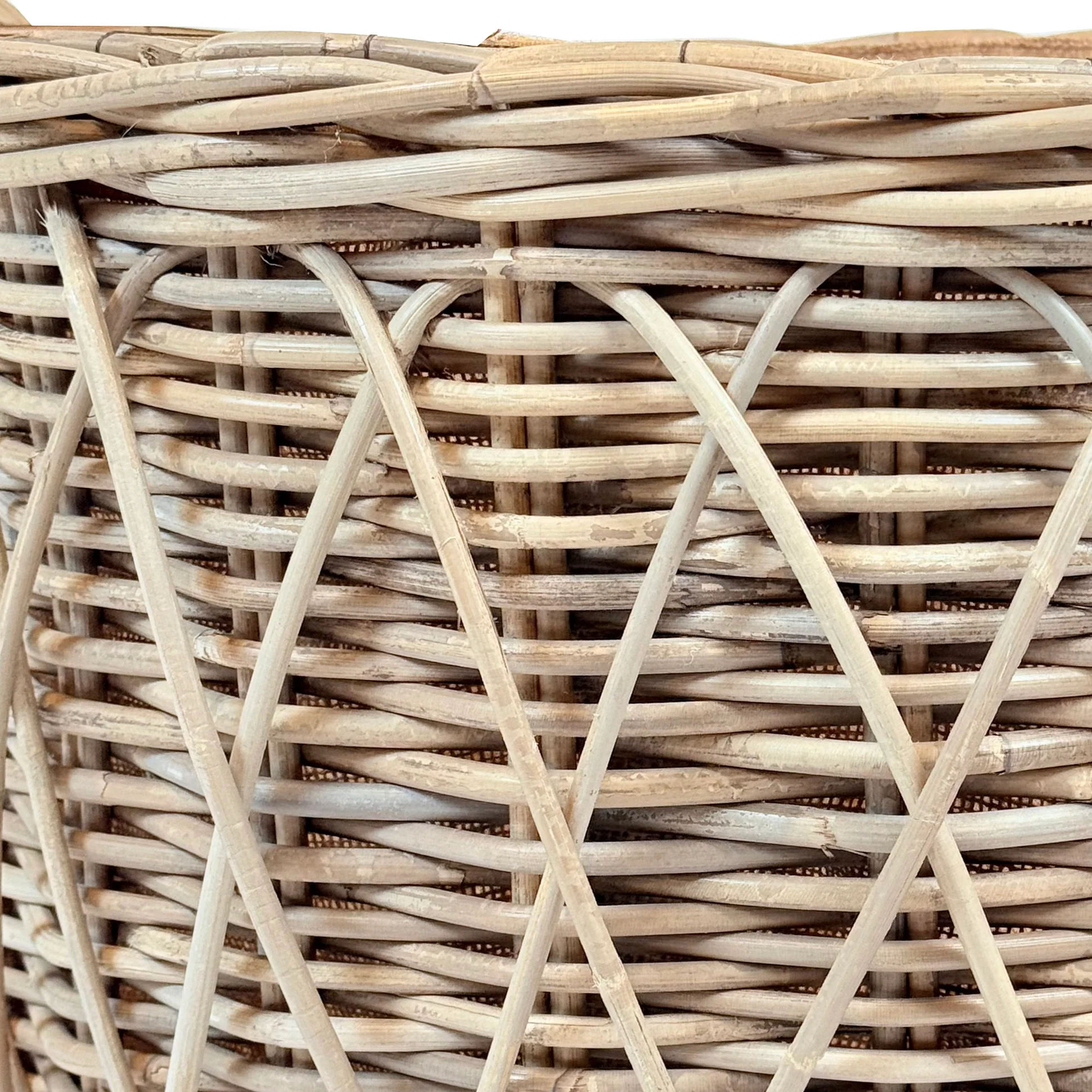 Cross Weave Round Rattan Log Basket | Large - Image 4