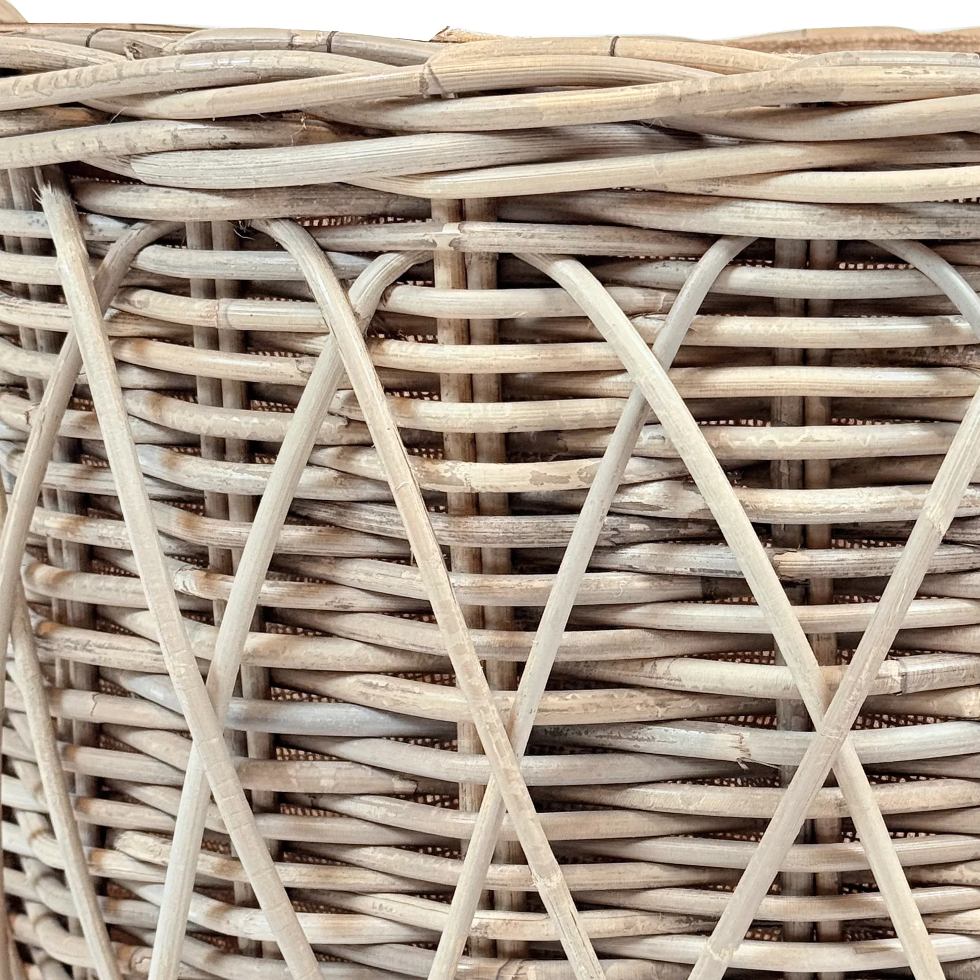 Cross Weave Round Rattan Log Basket | Medium - Image 4