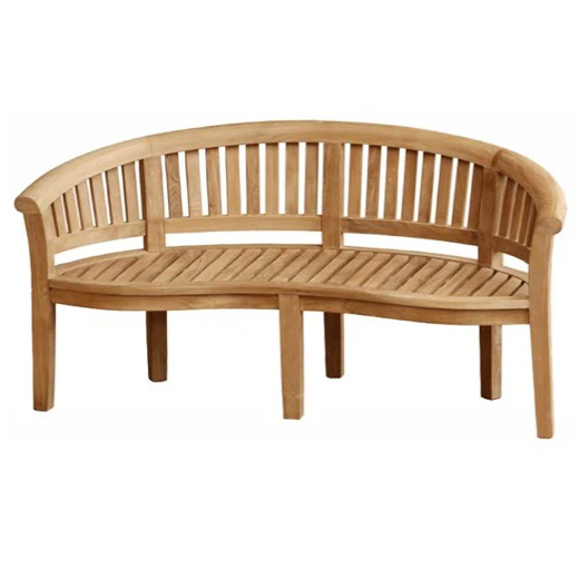 Crummock Teak Peanut Garden Bench With Cushion - Image 3