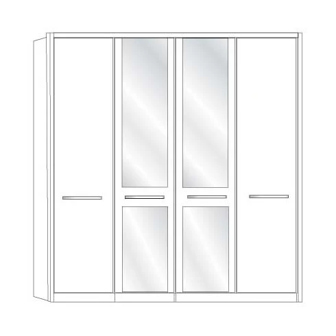 Dakar 2 Wiemann 4 Door Wardrobe With Frame - Image 4