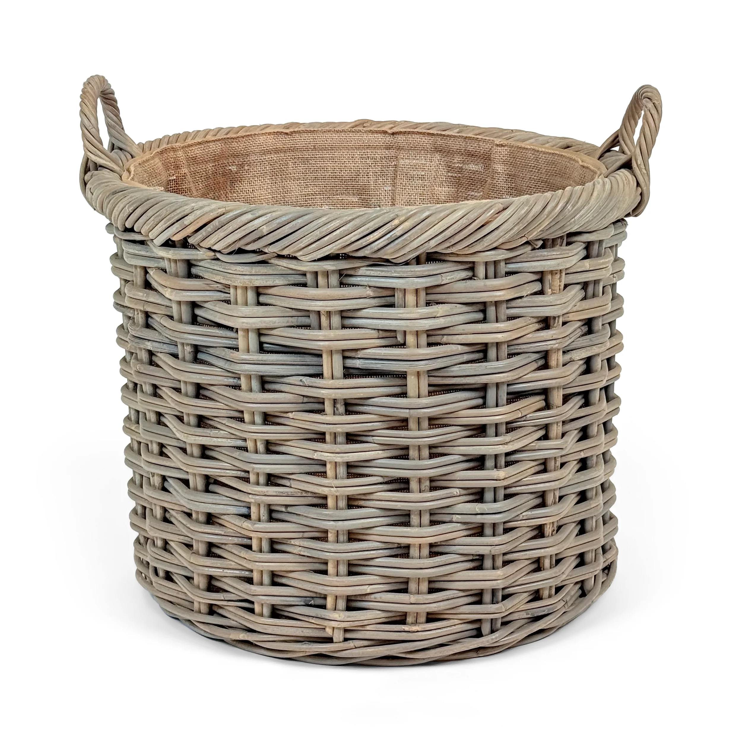 Double Weave Rattan Round Log Basket | Large - Image 2