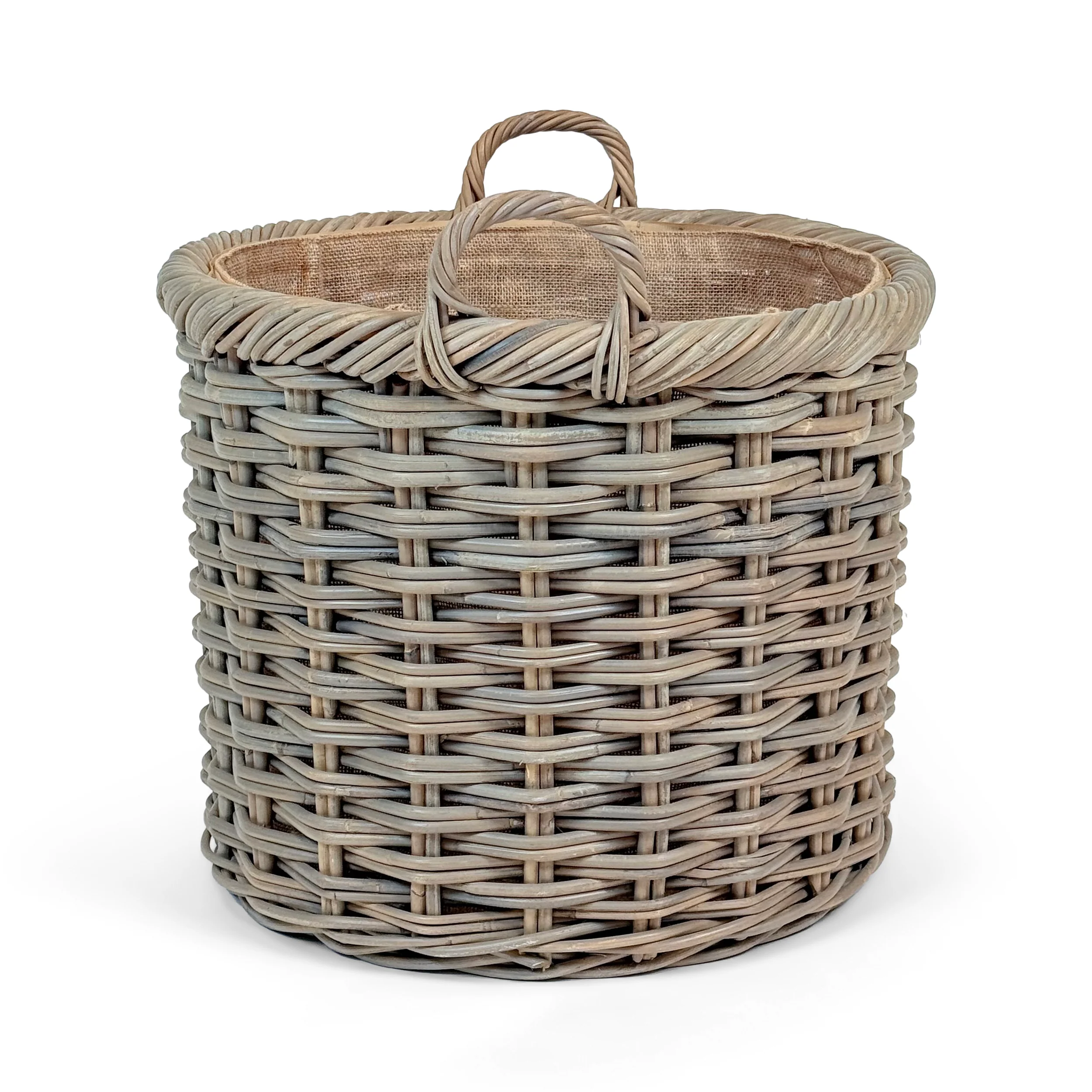 Double Weave Rattan Round Log Basket | Large - Image 3