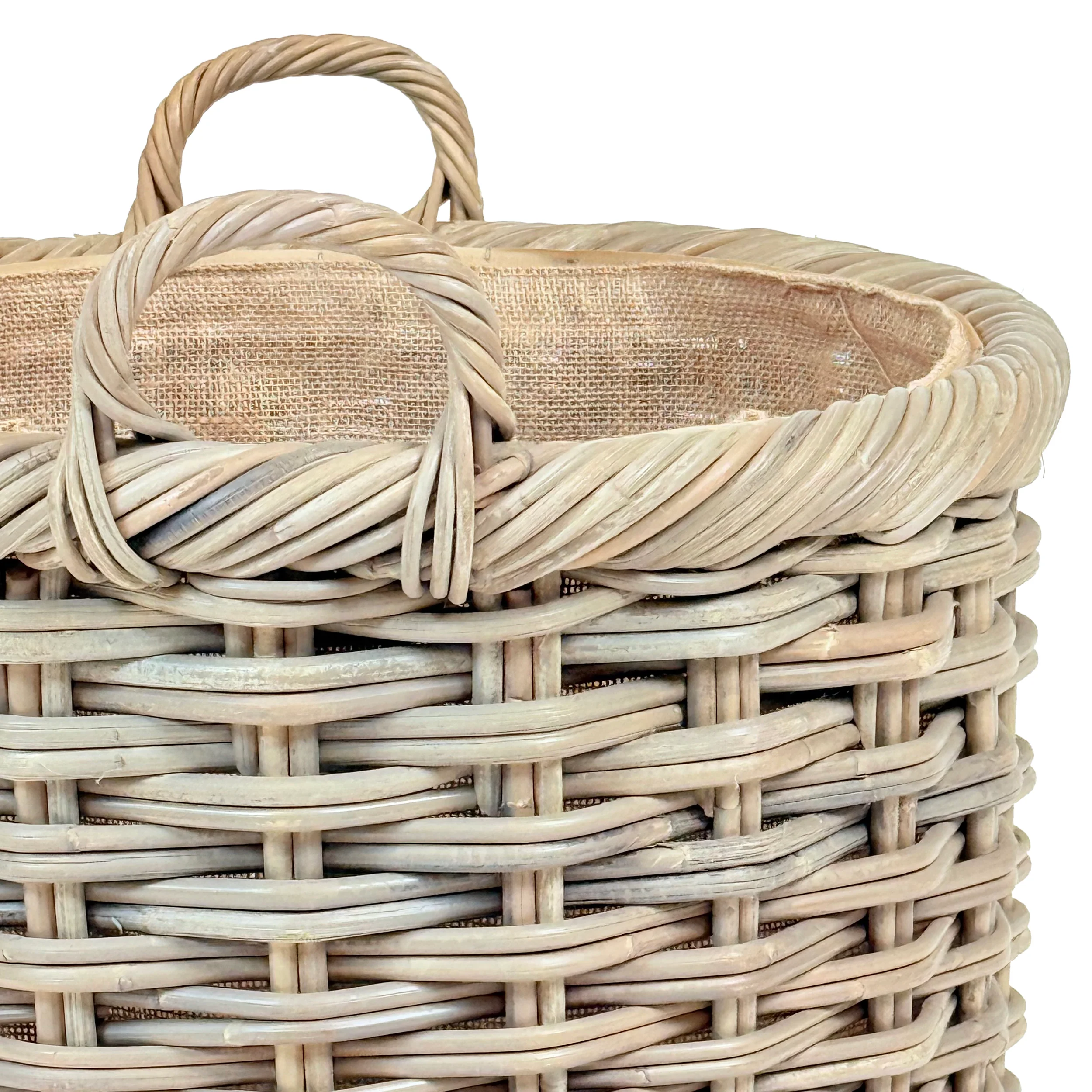 Double Weave Rattan Round Log Basket | Large - Image 4