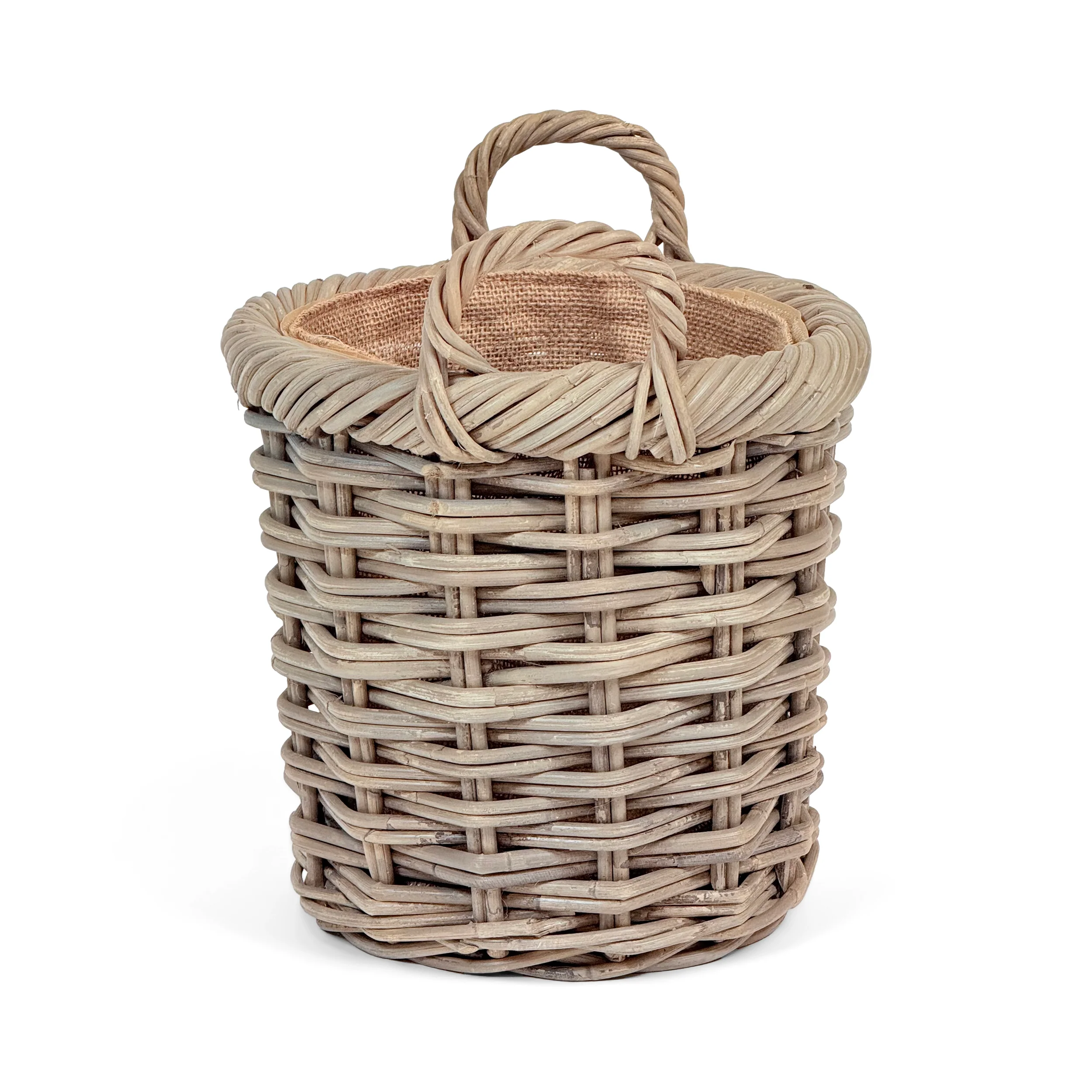 Double Weave Rattan Round Log Basket | Small - Image 3