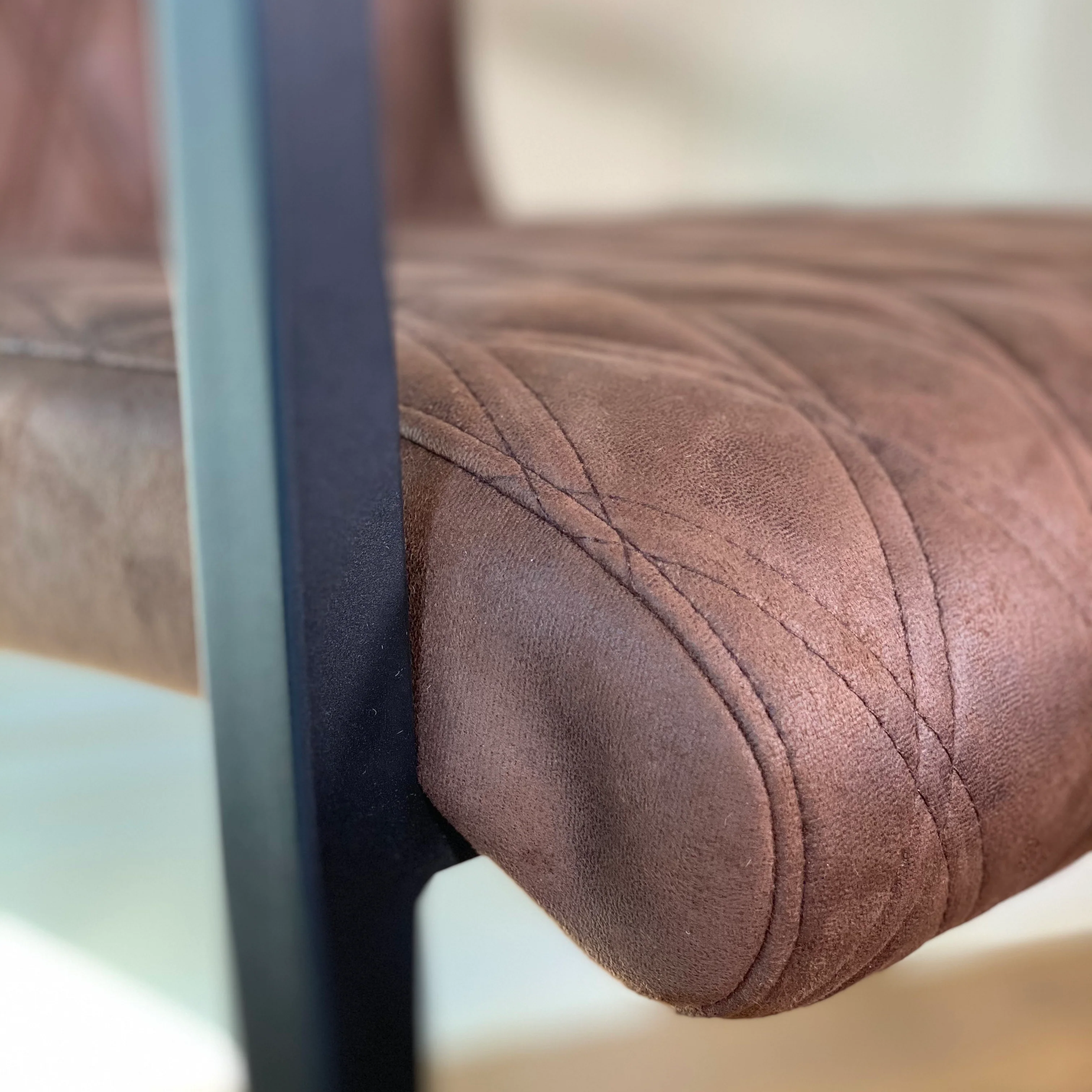 Ealing Industrial Dining Chair | Brown - Image 6