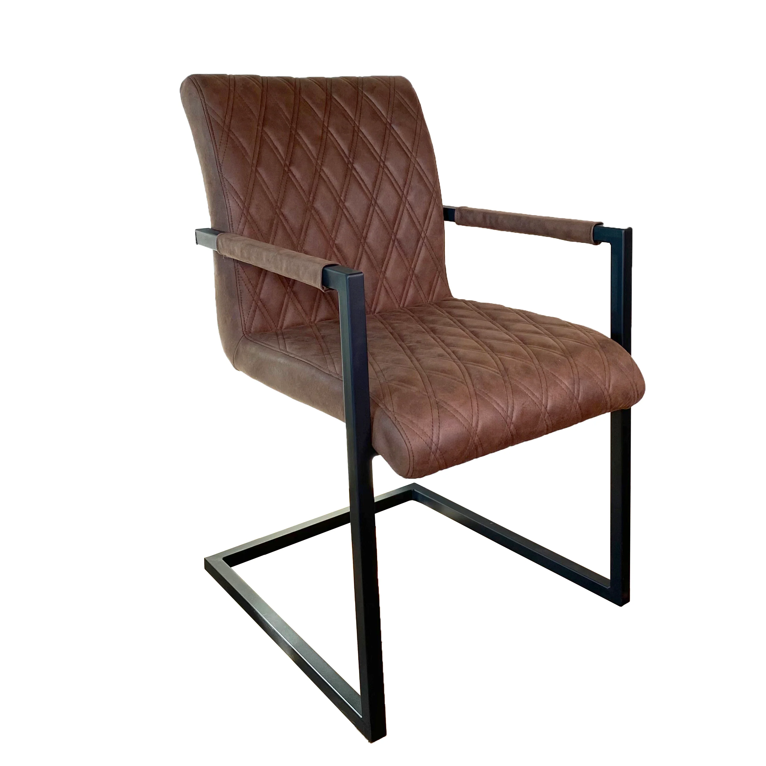 Ealing Industrial Dining Chair | Brown - Image 8