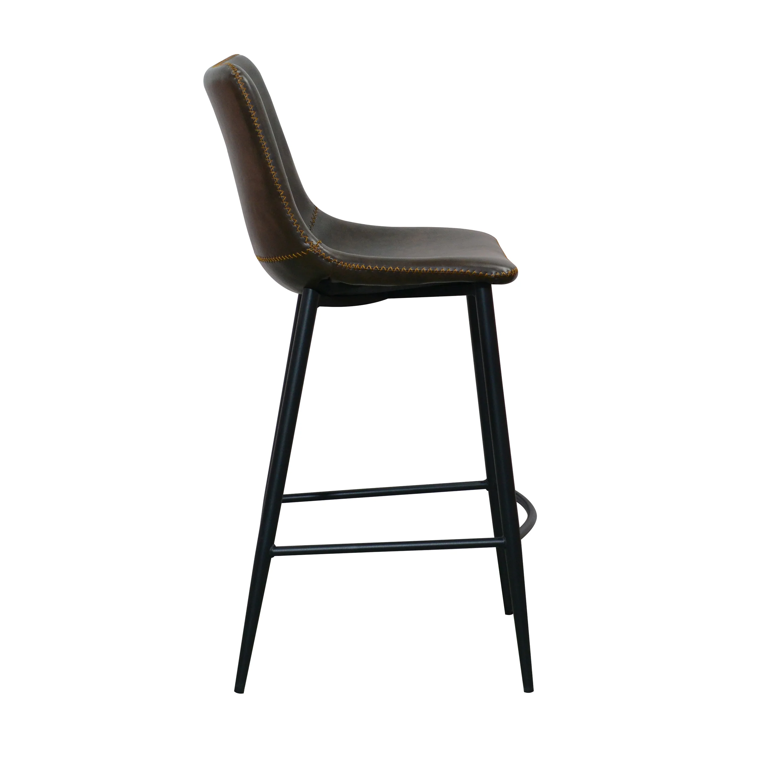 Edward Faux Leather Bar Stool | Dark Brown - Image 4