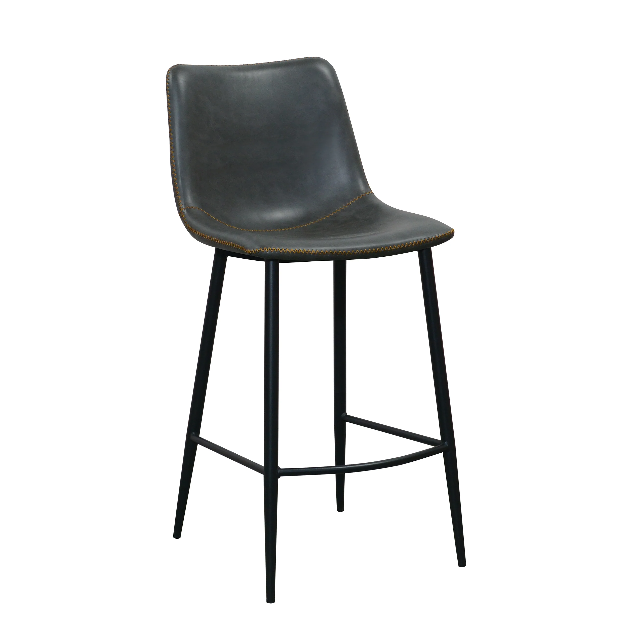 Edward Faux Leather Bar Stool | Grey - Image 3