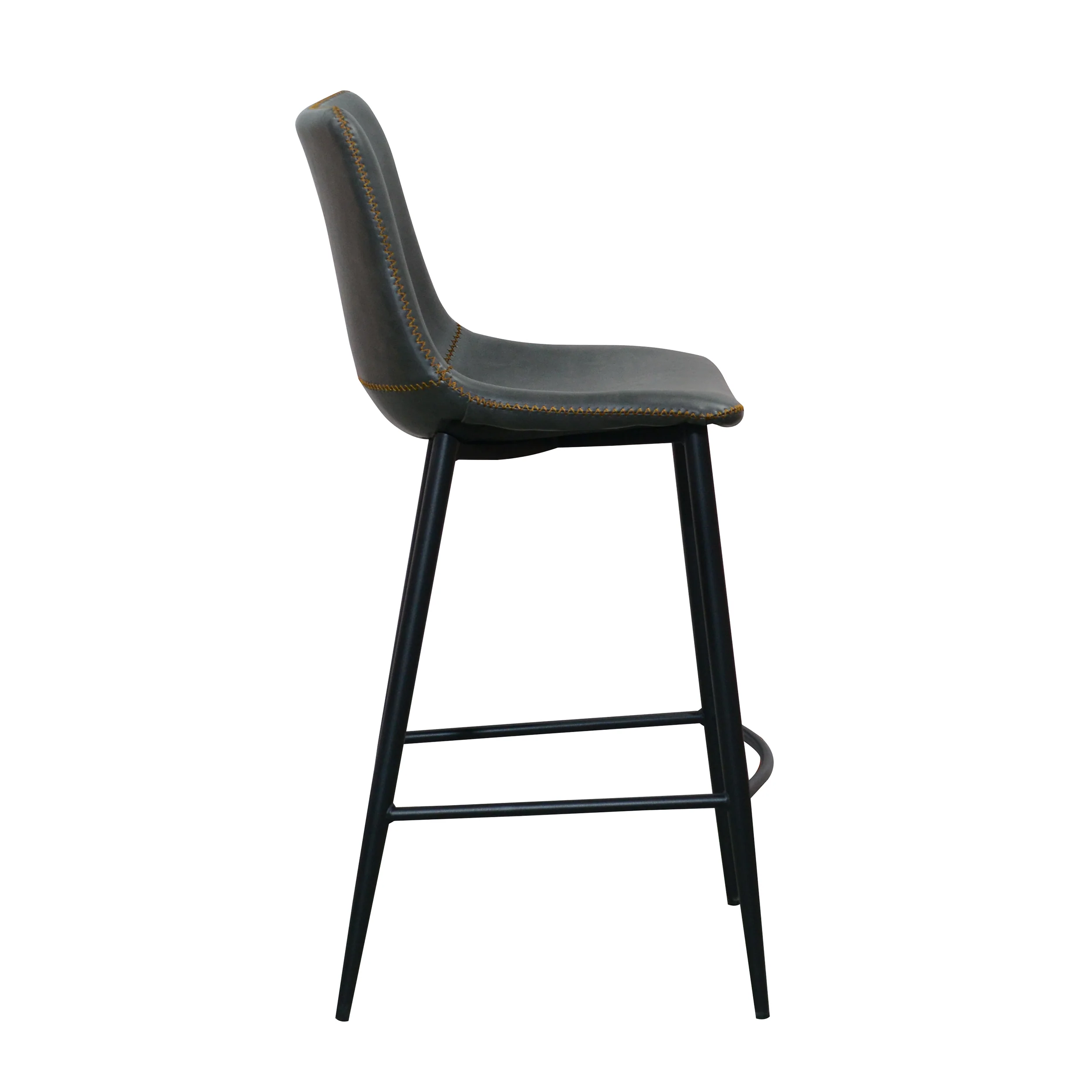 Edward Faux Leather Bar Stool | Grey - Image 4