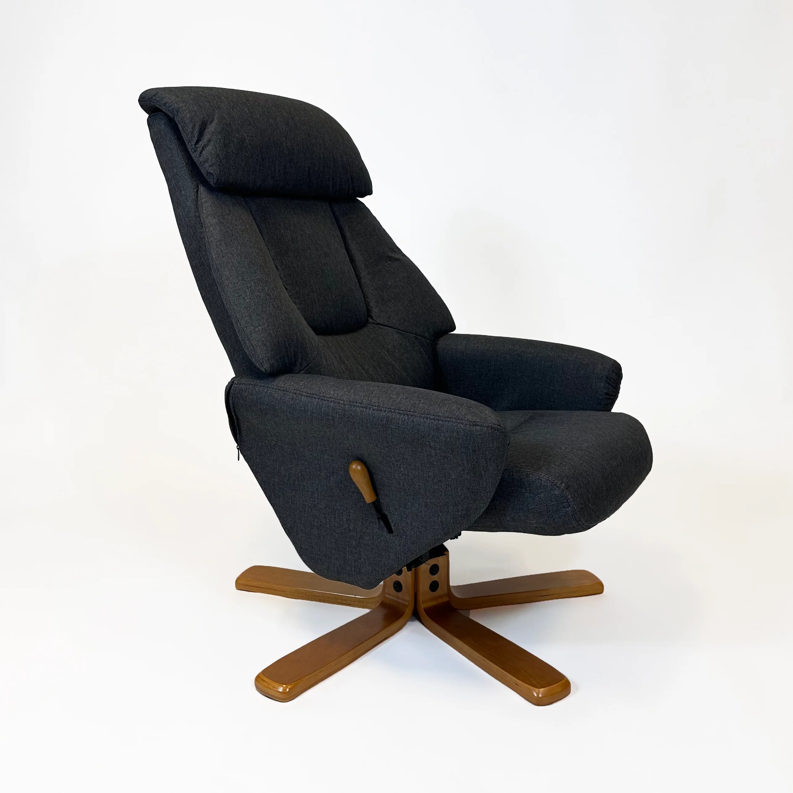 Florida Swivel Recliner & Footstool | Charcoal - Image 3