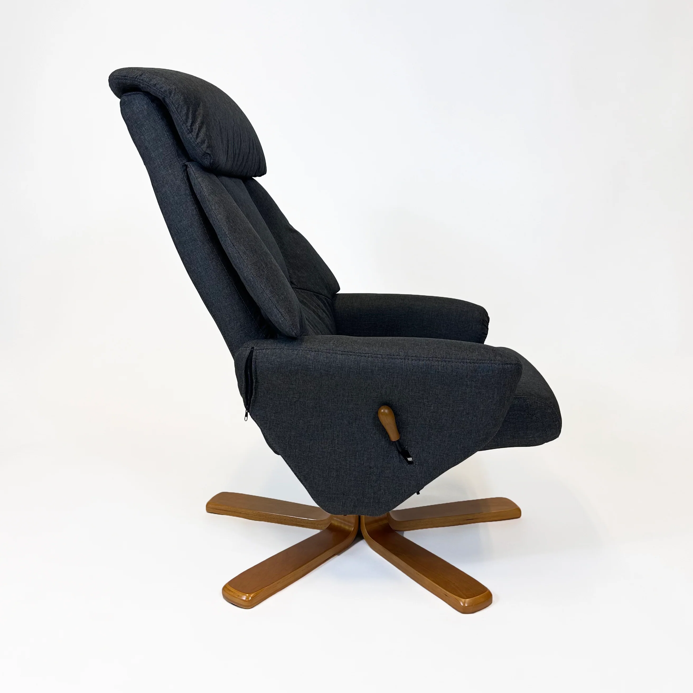 Florida Swivel Recliner & Footstool | Charcoal - Image 4