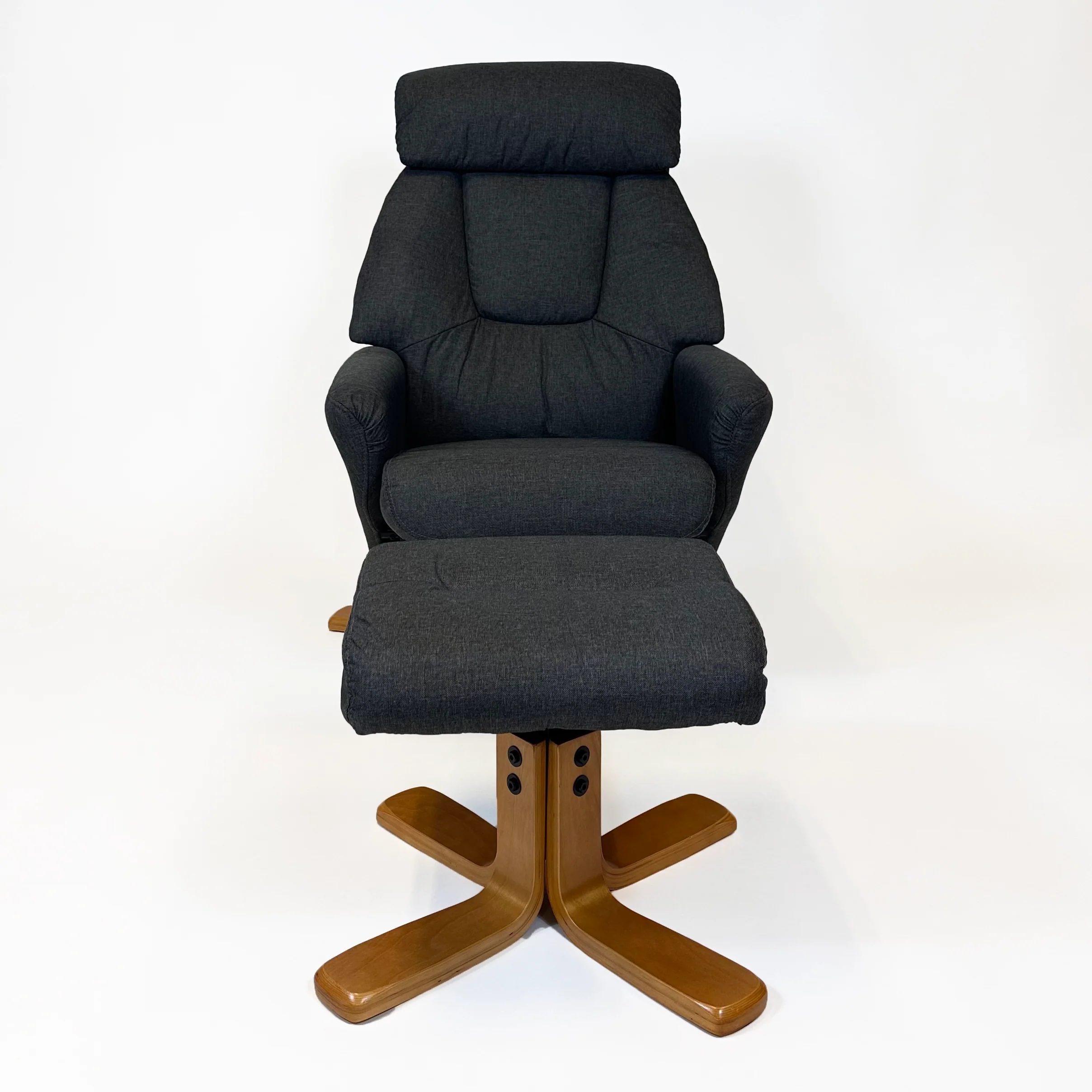 Florida Swivel Recliner & Footstool | Charcoal - Image 7