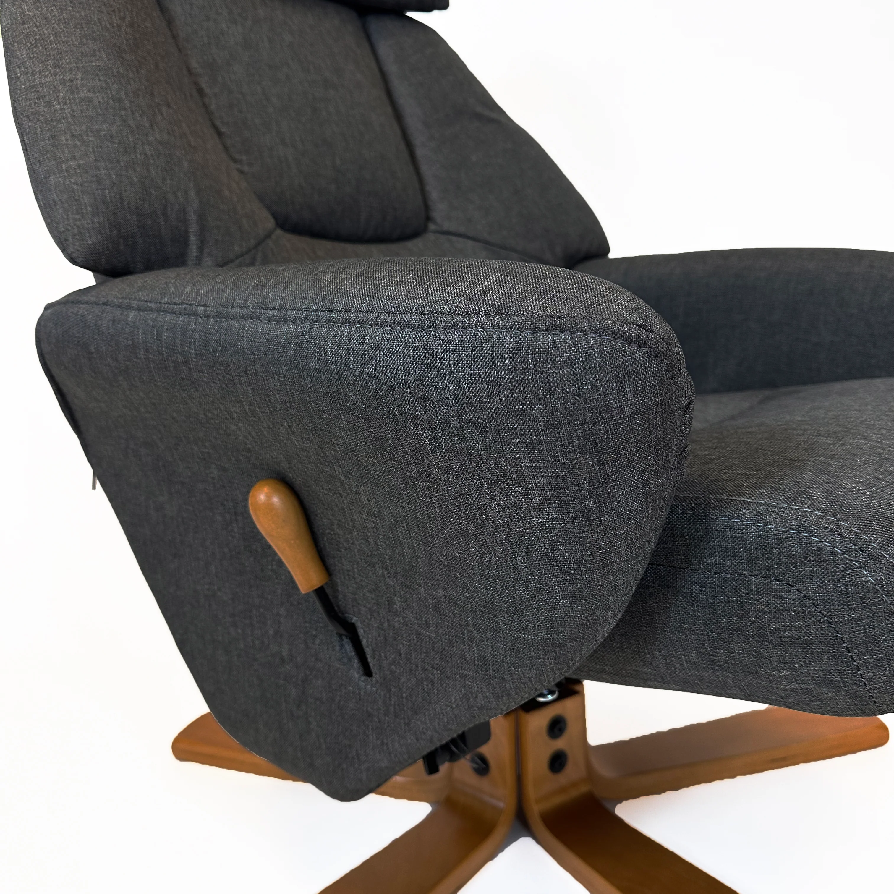 Florida Swivel Recliner & Footstool | Charcoal - Image 9
