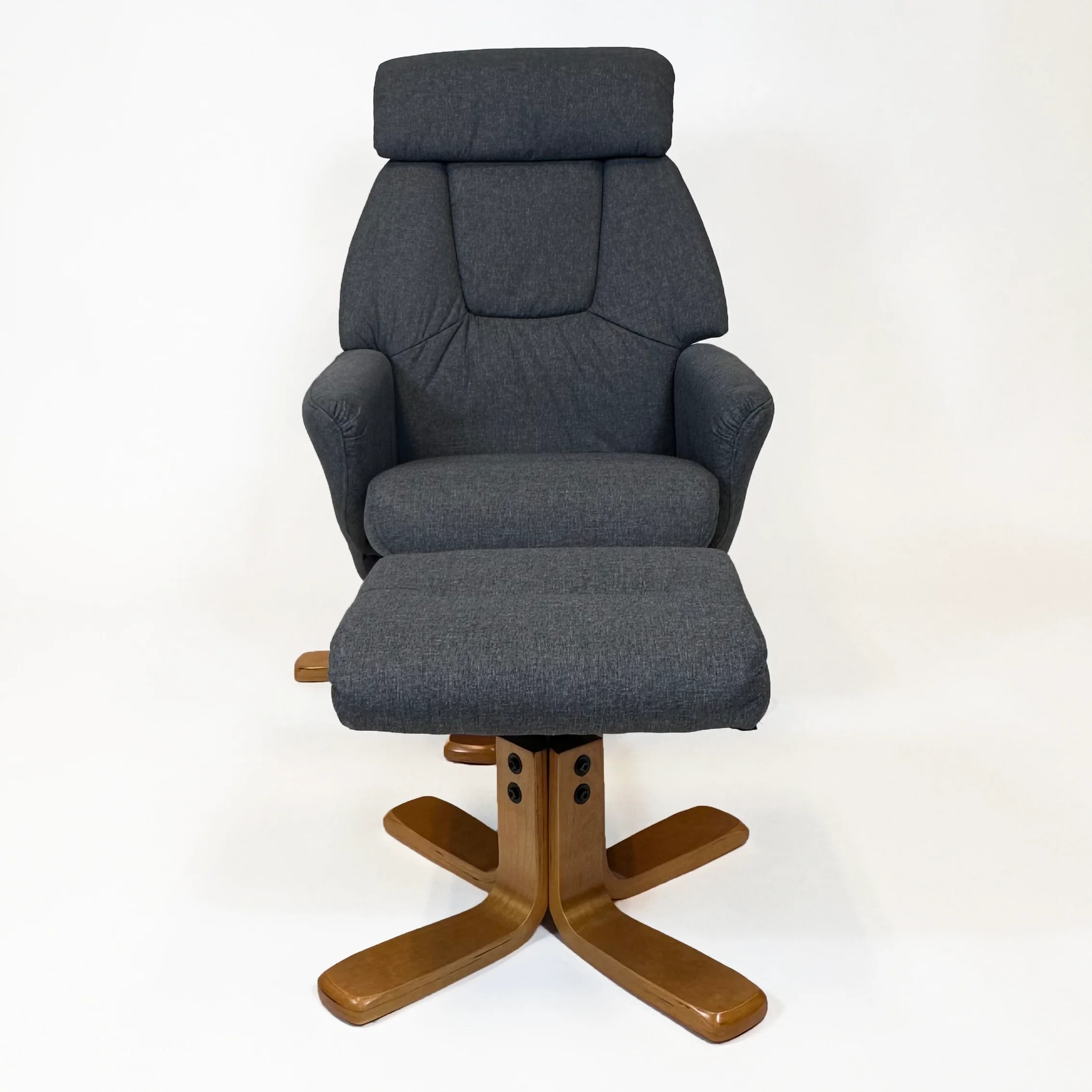 Florida Swivel Recliner & Footstool | Grey - Image 6