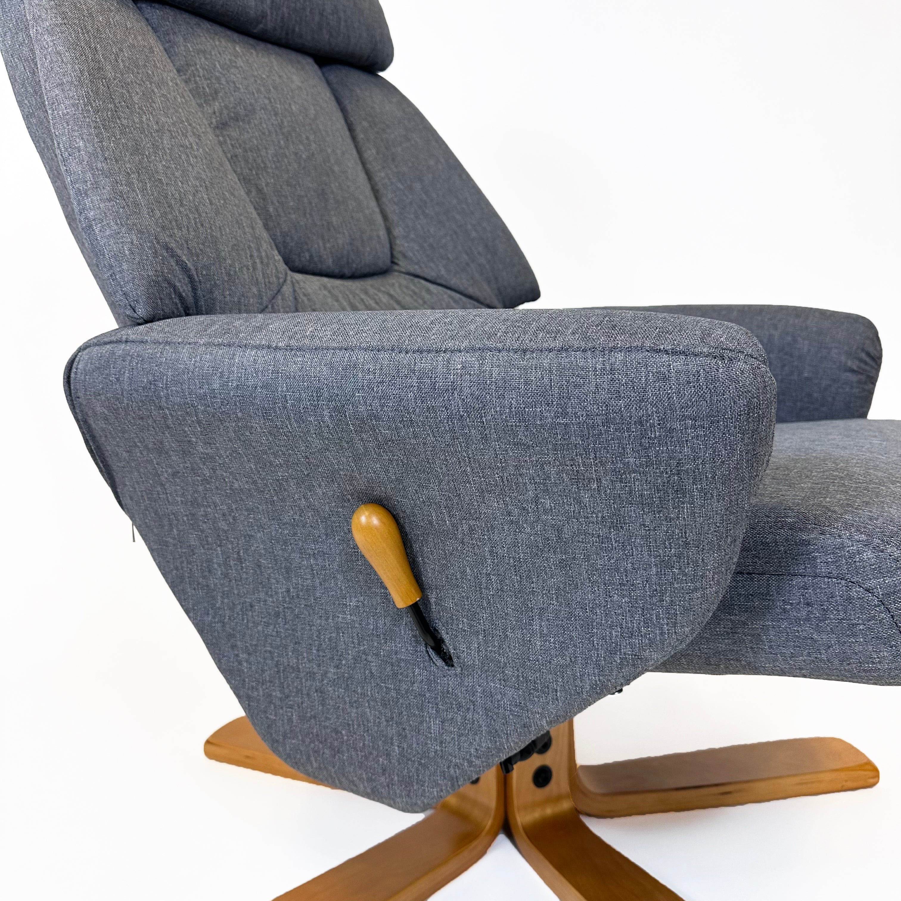 Florida Swivel Recliner & Footstool | Grey - Image 8