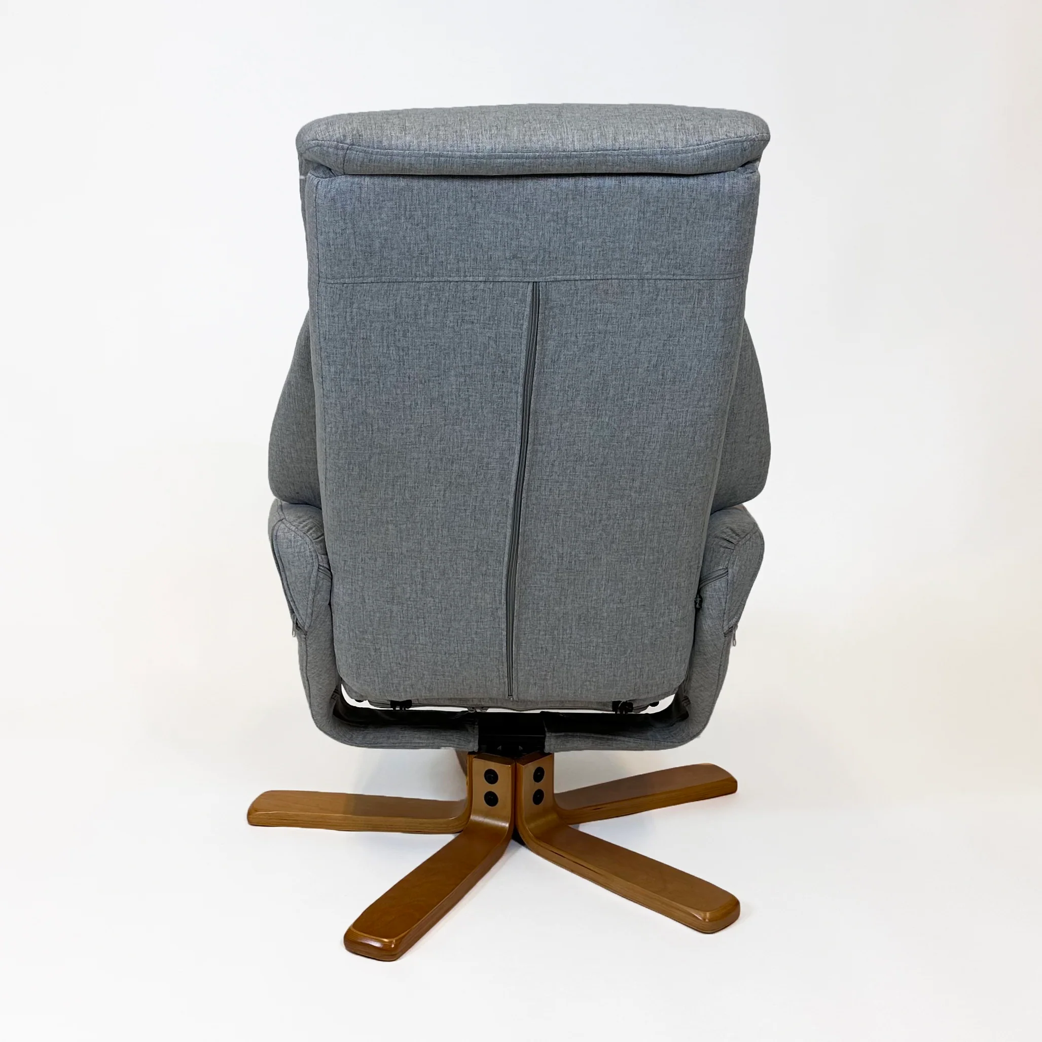 Florida Swivel Recliner & Footstool | Light Grey - Image 4