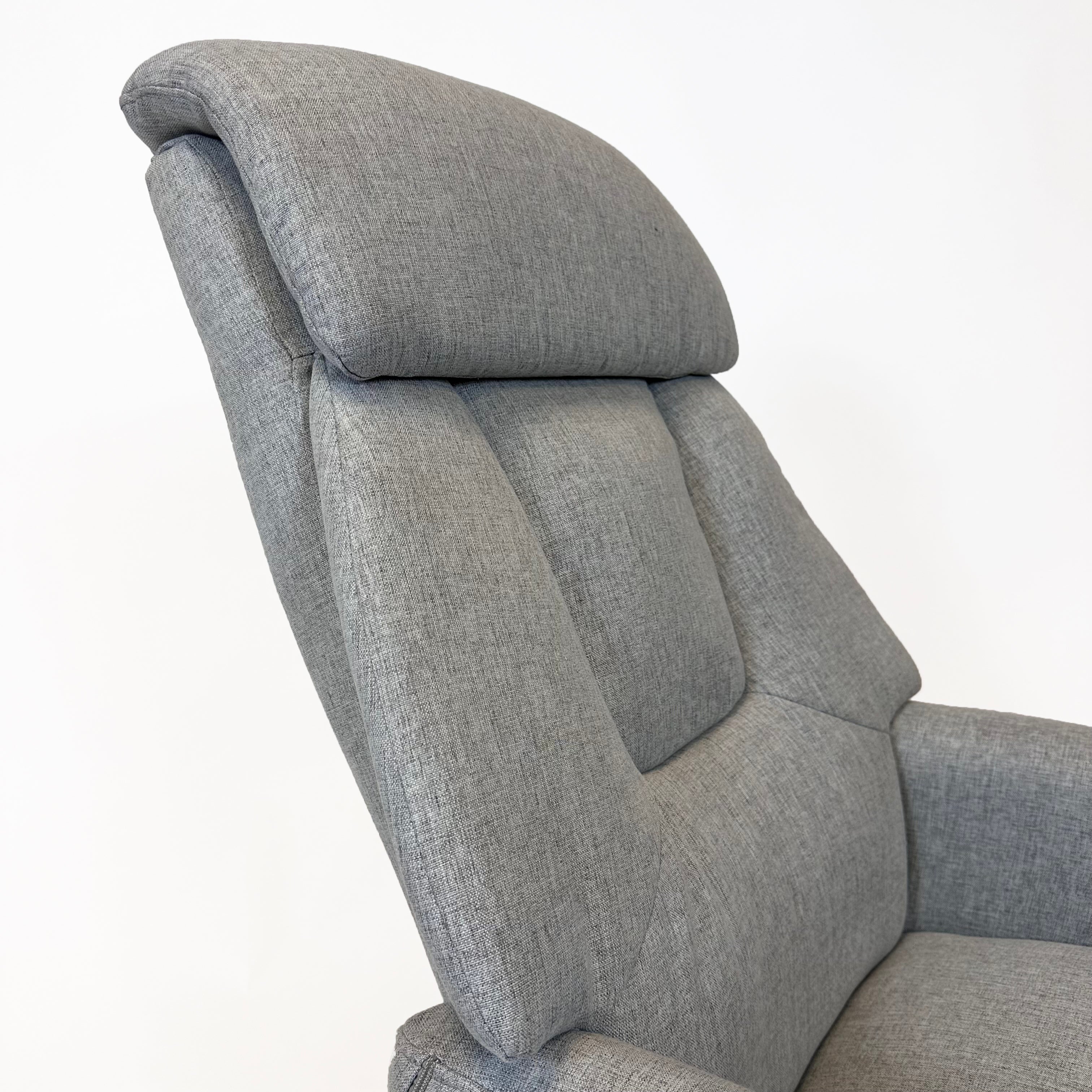 Florida Swivel Recliner & Footstool | Light Grey - Image 7