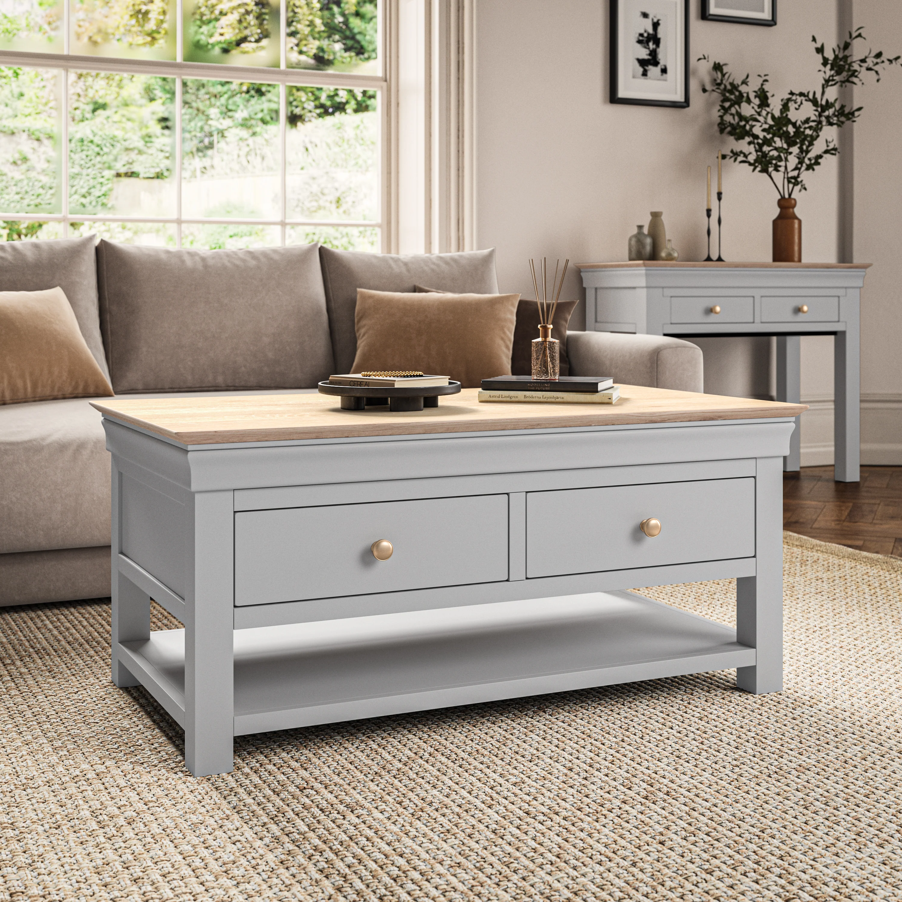 Francis Pebble Grey Coffee Table