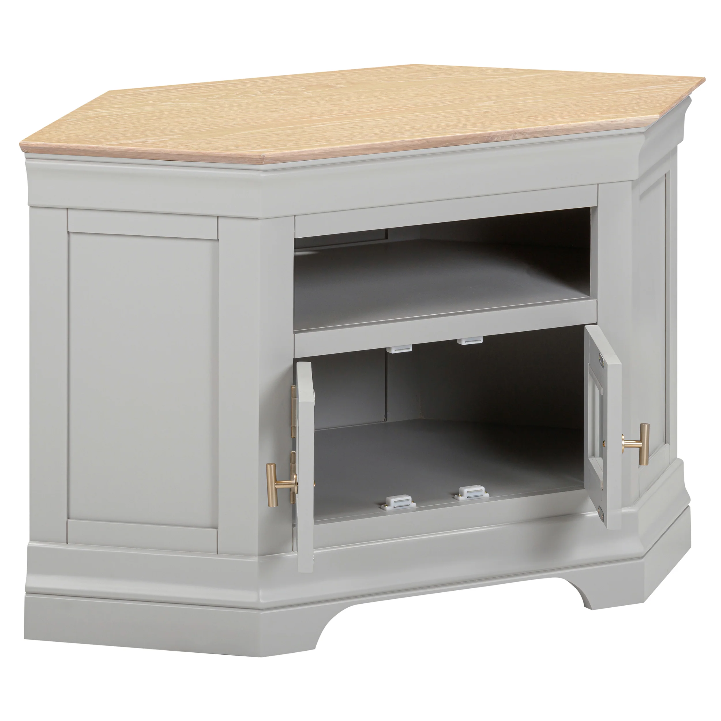 Francis Pebble Grey Corner TV Unit - Image 4