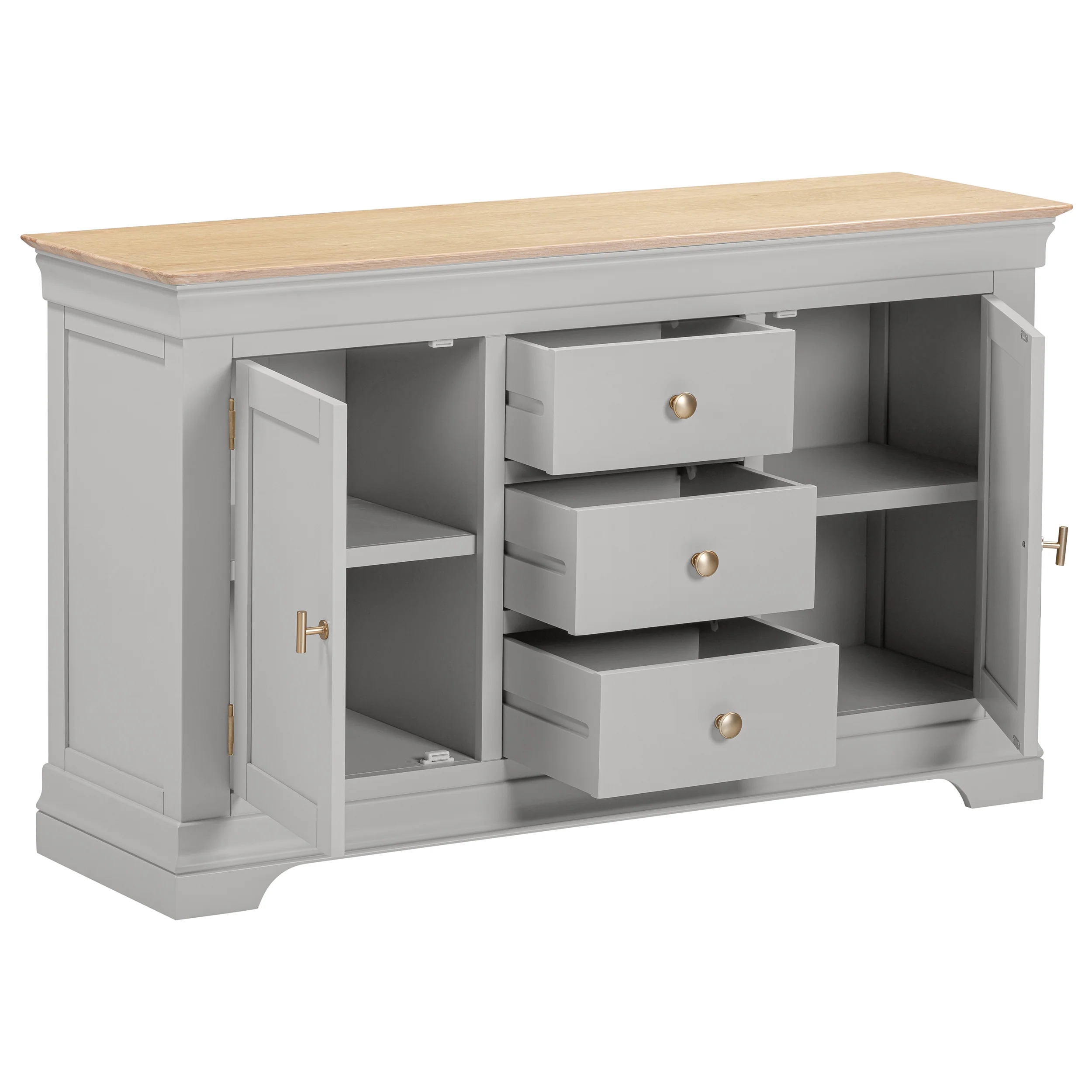 Francis Pebble Grey Large Sideboard - Image 4