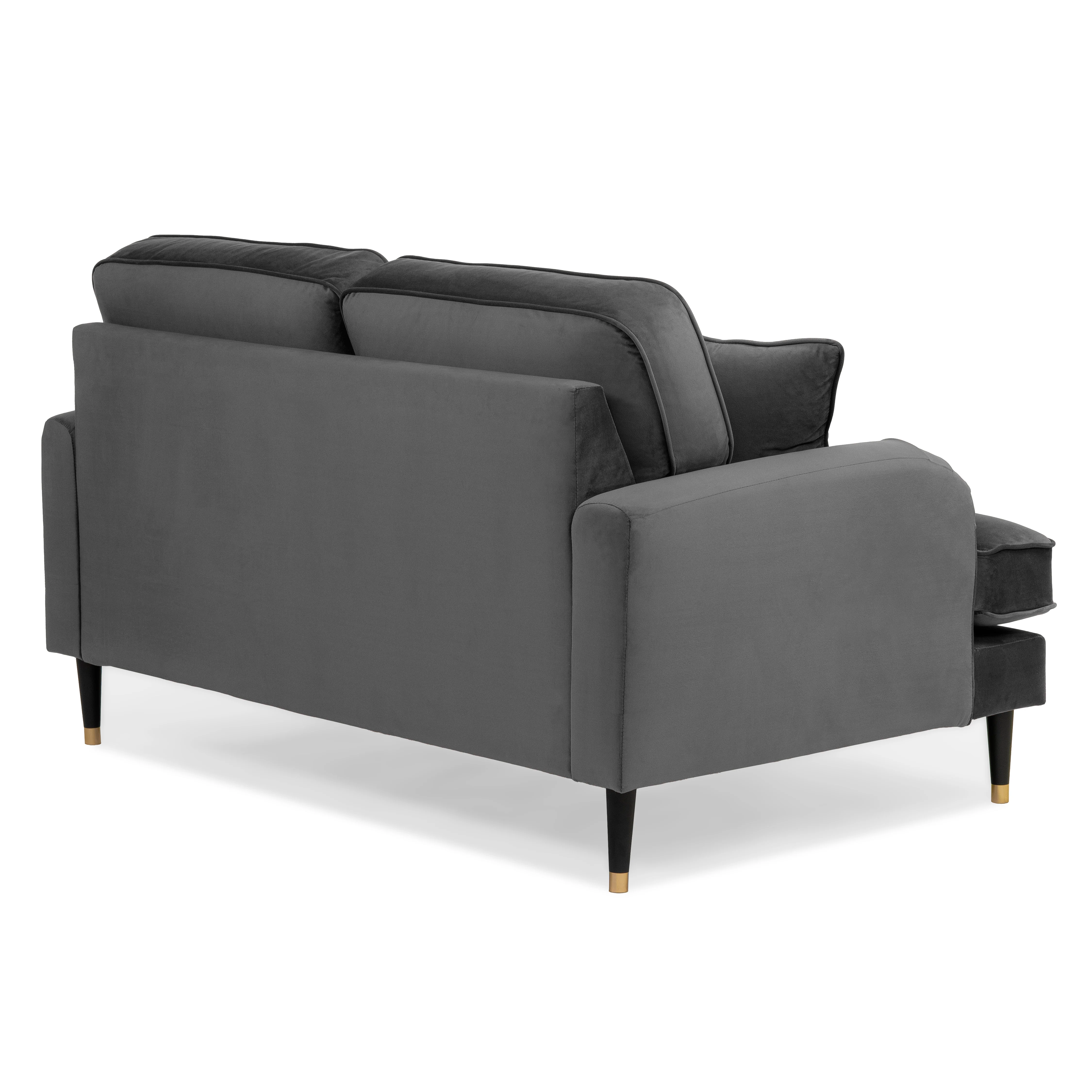 Grange Velvet Charcoal Grey 2 Seater Sofa - Image 4