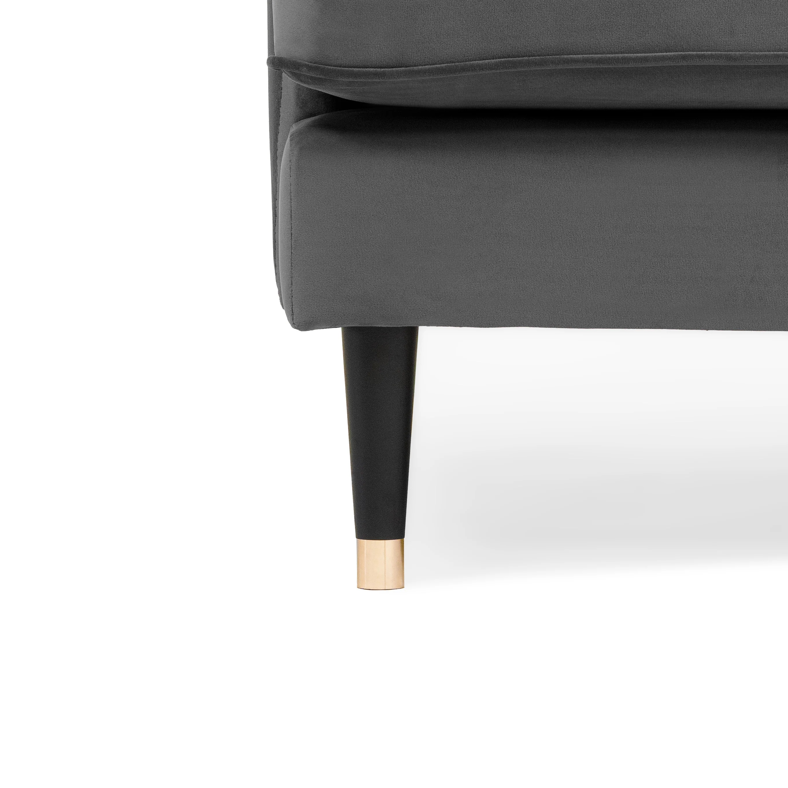 Grange Velvet Charcoal Grey 2 Seater Sofa - Image 7