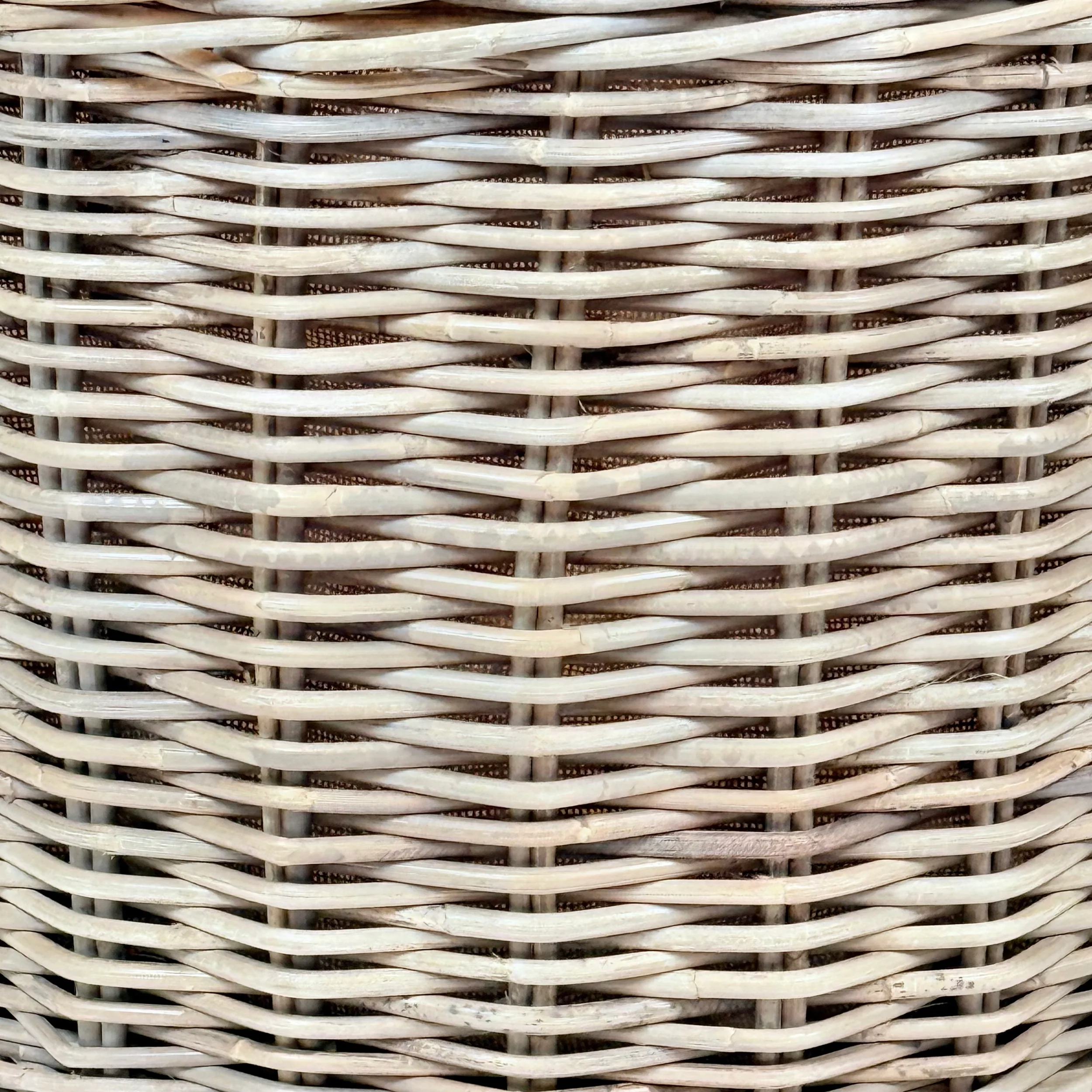 Grey Rattan Round Wicker Log Basket - Image 5