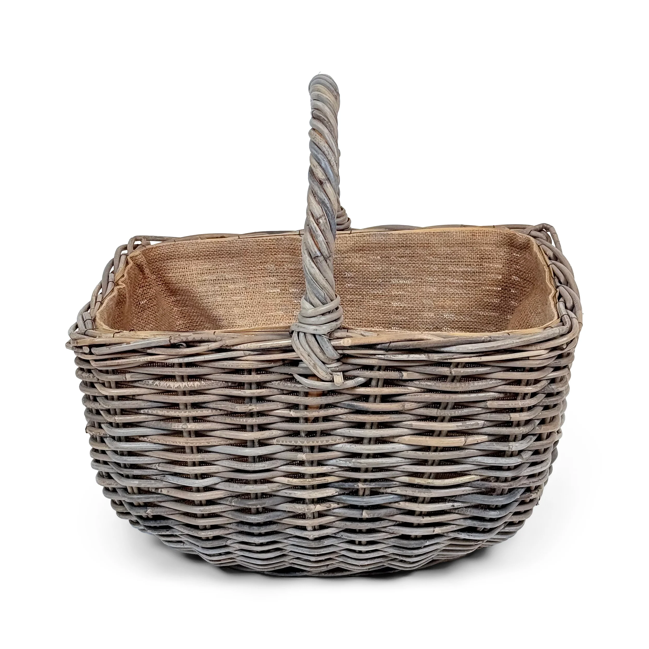 Grey Rattan Wicker Shopping Basket - Image 2
