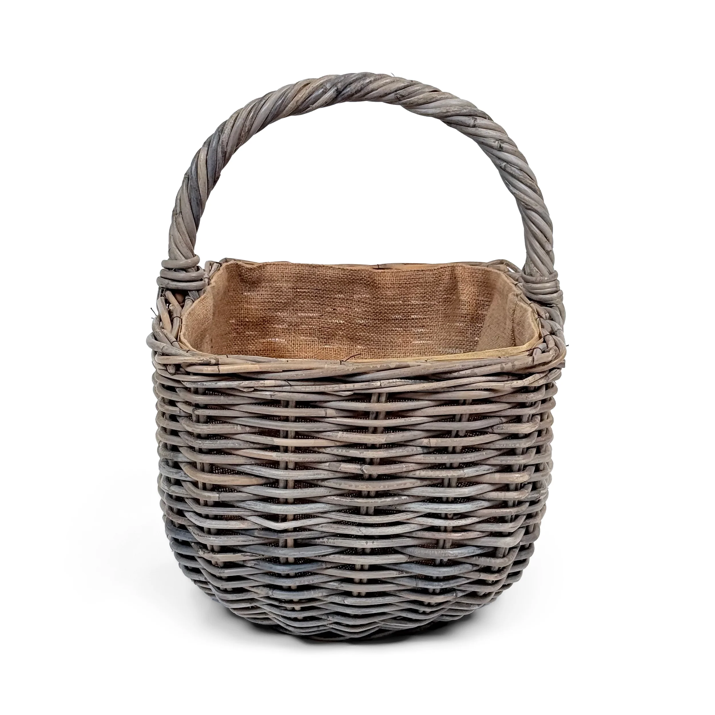 Grey Rattan Wicker Shopping Basket - Image 3