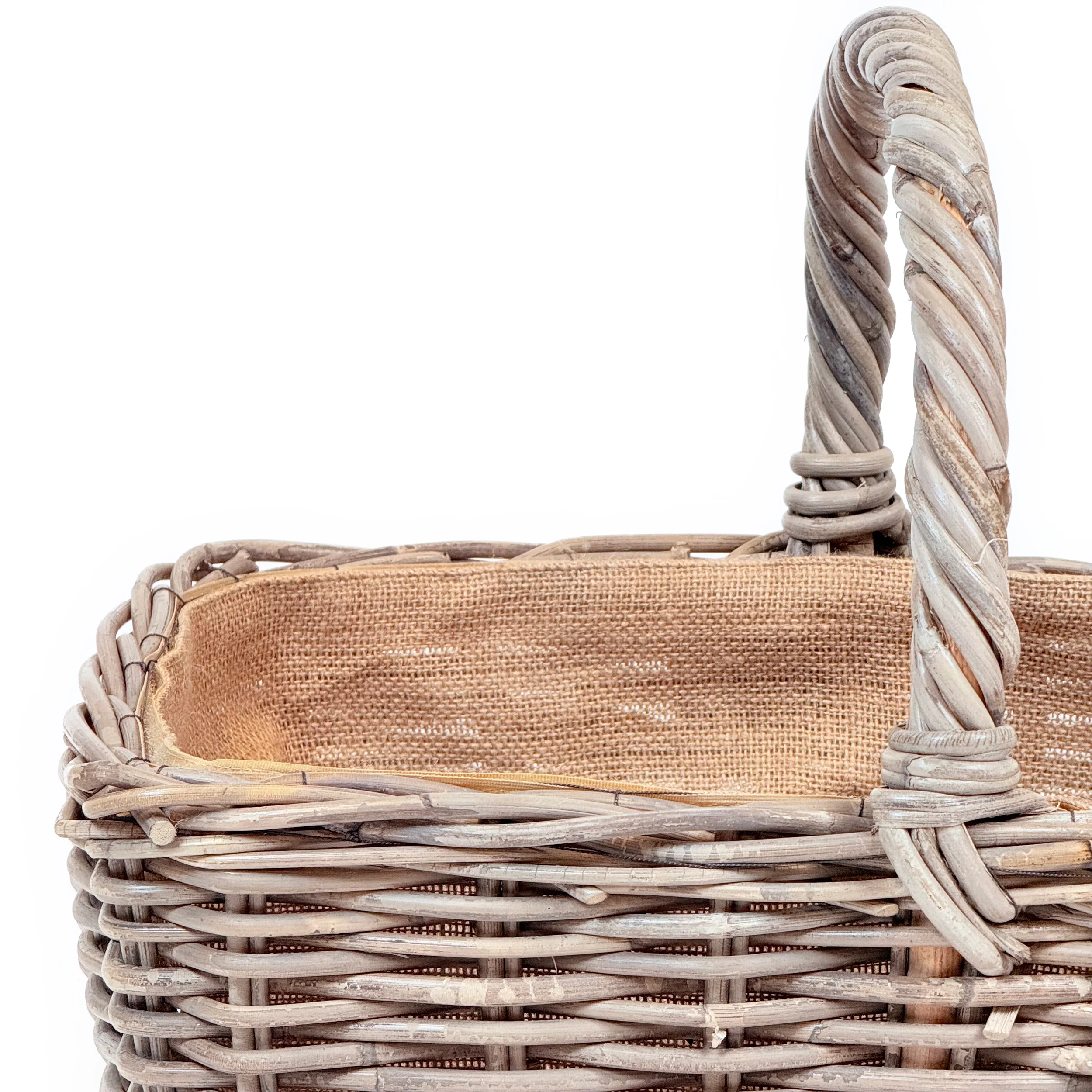 Grey Rattan Wicker Shopping Basket - Image 4