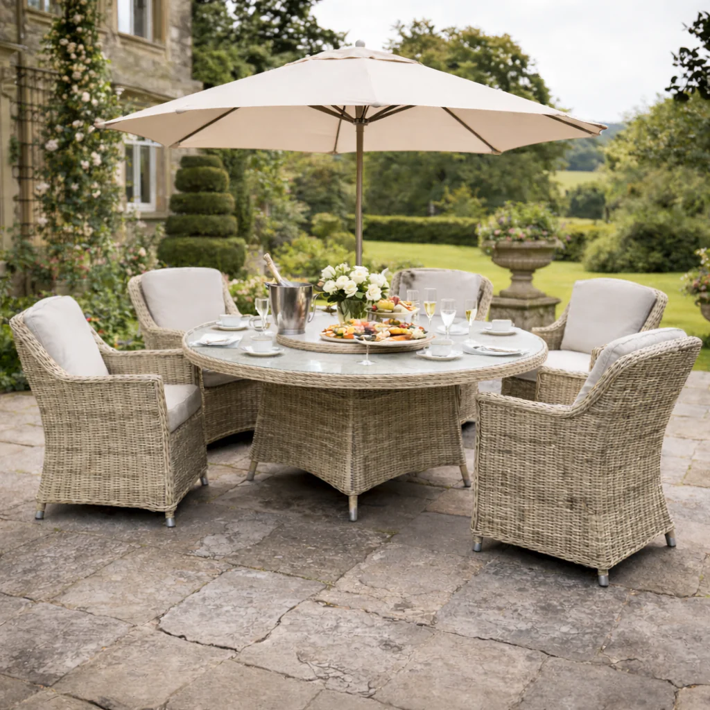 Hampshire Garden 6 Seat Round Dining Set - Image 3