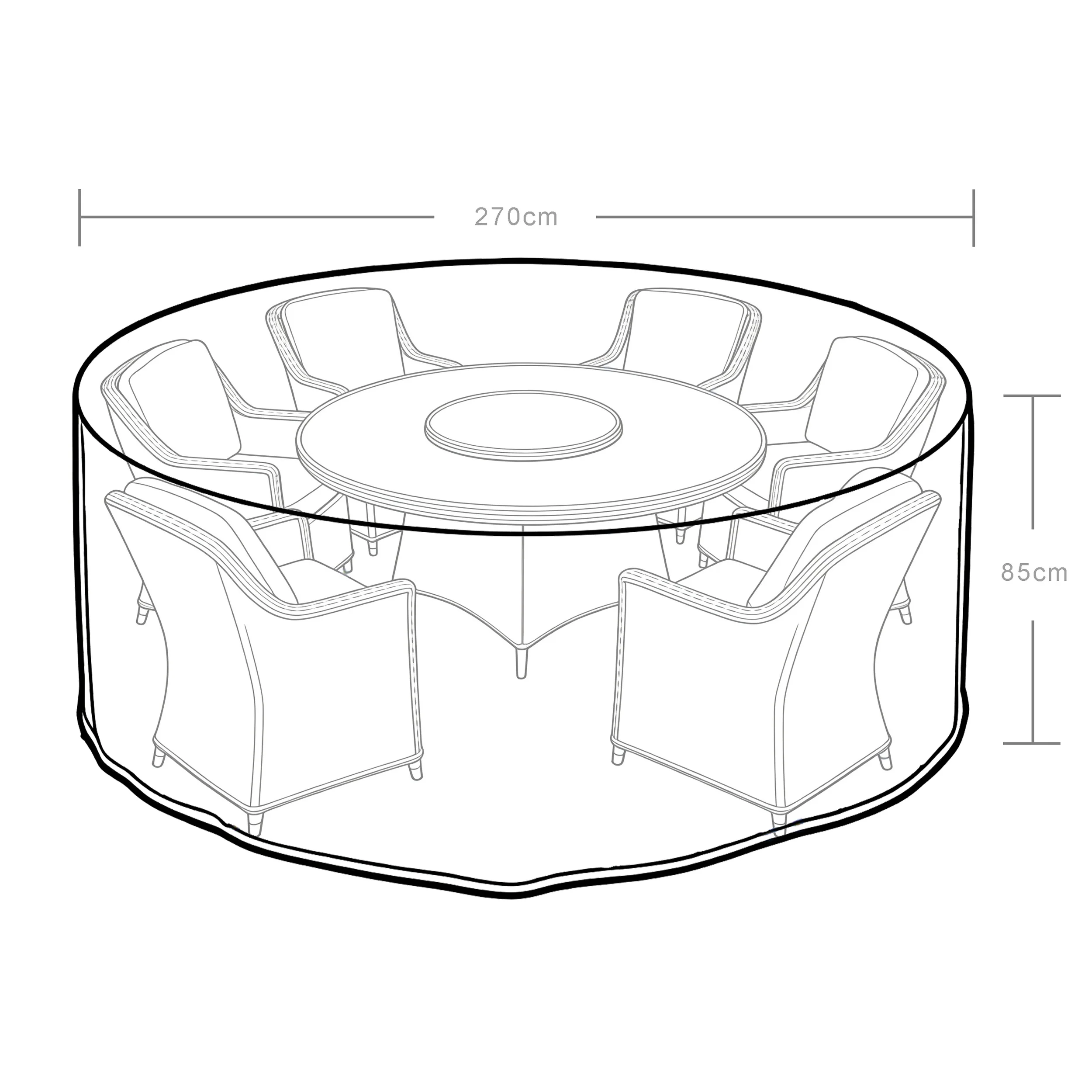 Hampshire Garden 6 Seat Round Dining Set Waterproof Cover - Image 3