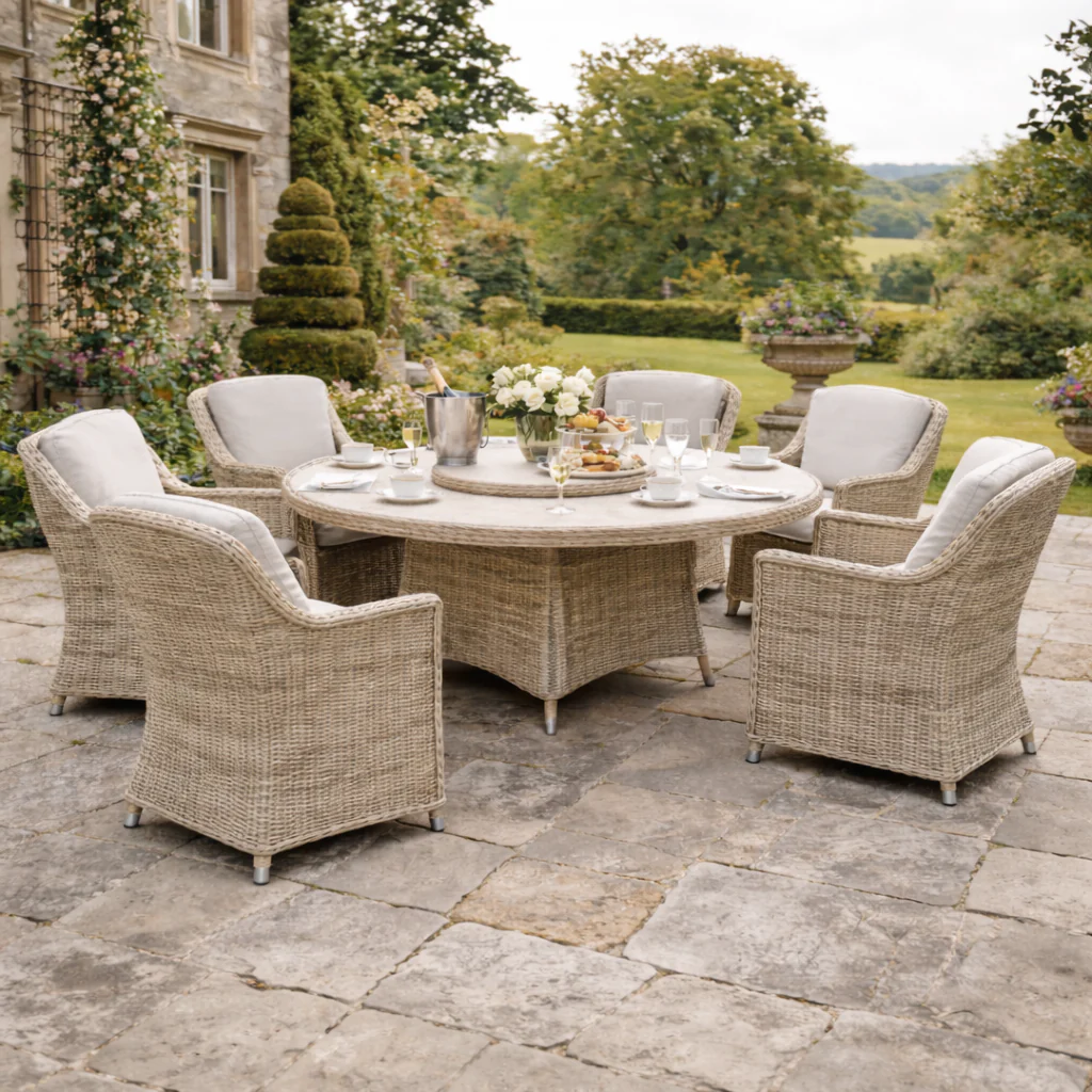 Hampshire Garden 6 Seat Round Dining Set Waterproof Cover - Image 4